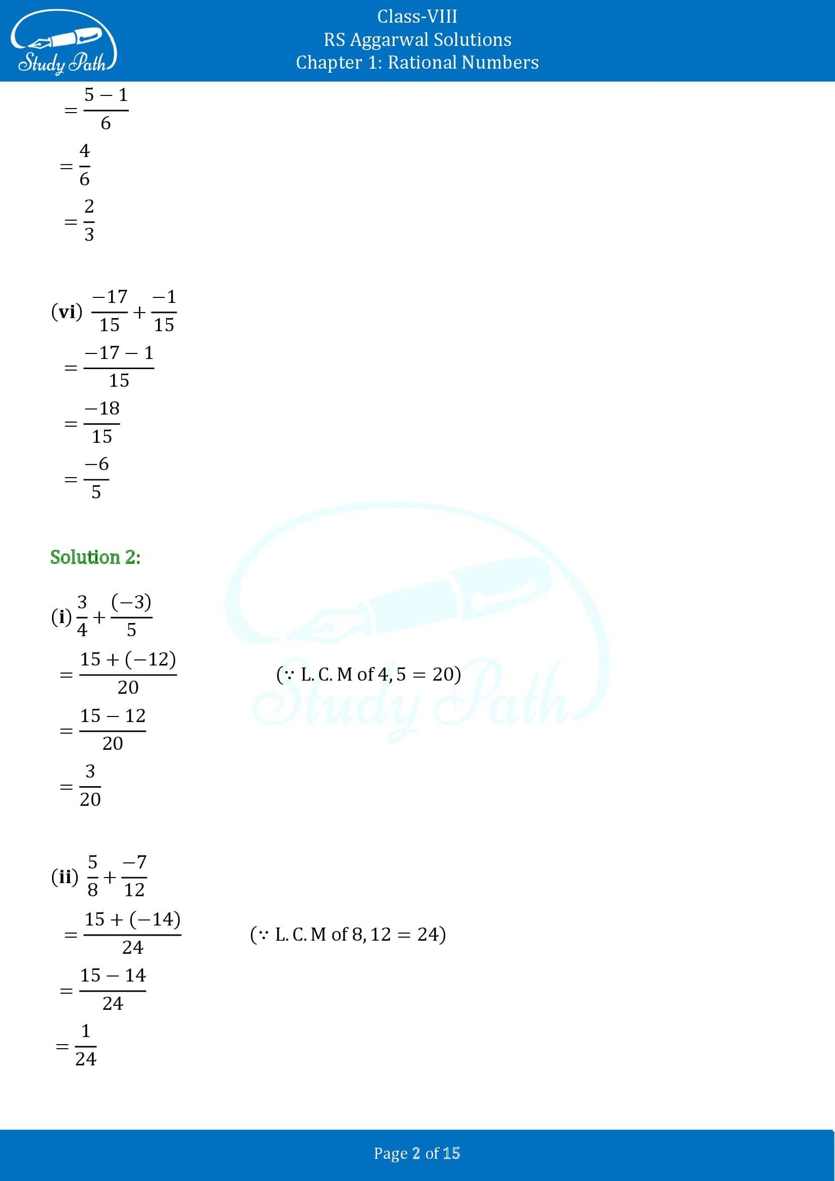 RS Aggarwal Solutions Class 8 Chapter 1 Rational Numbers Exercise 1C 00002