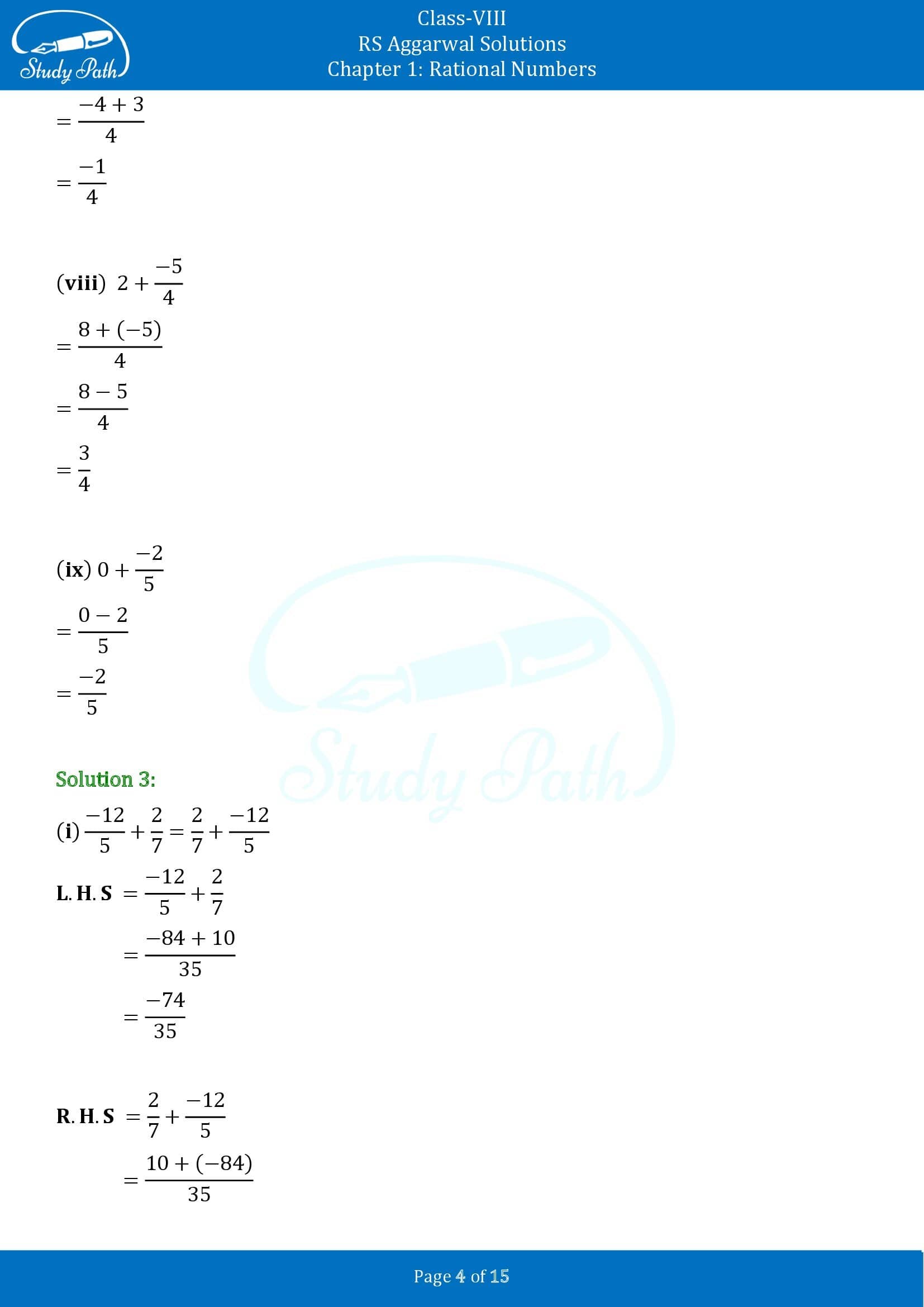 RS Aggarwal Solutions Class 8 Chapter 1 Rational Numbers Exercise 1C 00004