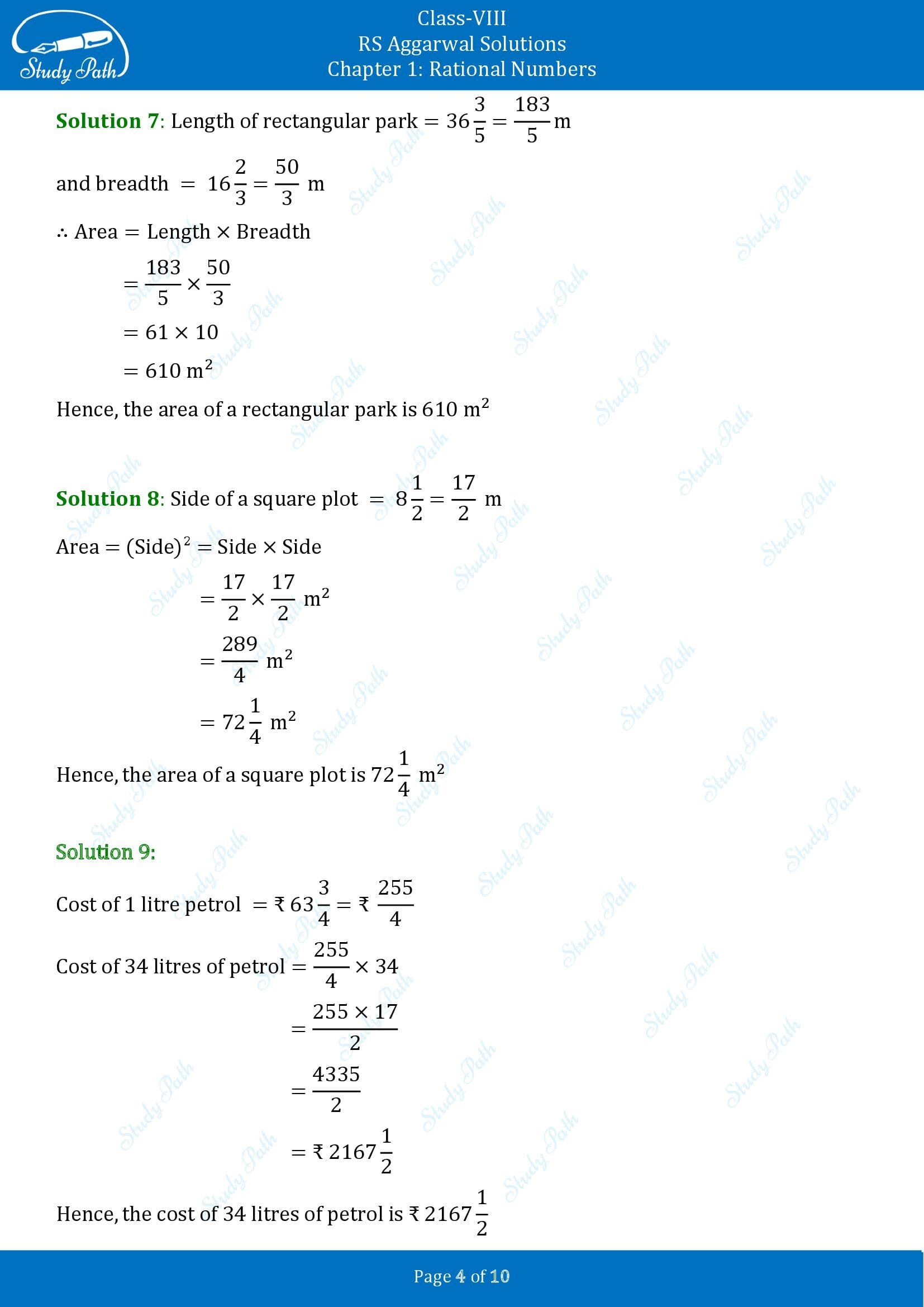 RS Aggarwal Solutions Class 8 Chapter 1 Rational Numbers Exercise 1G 00004