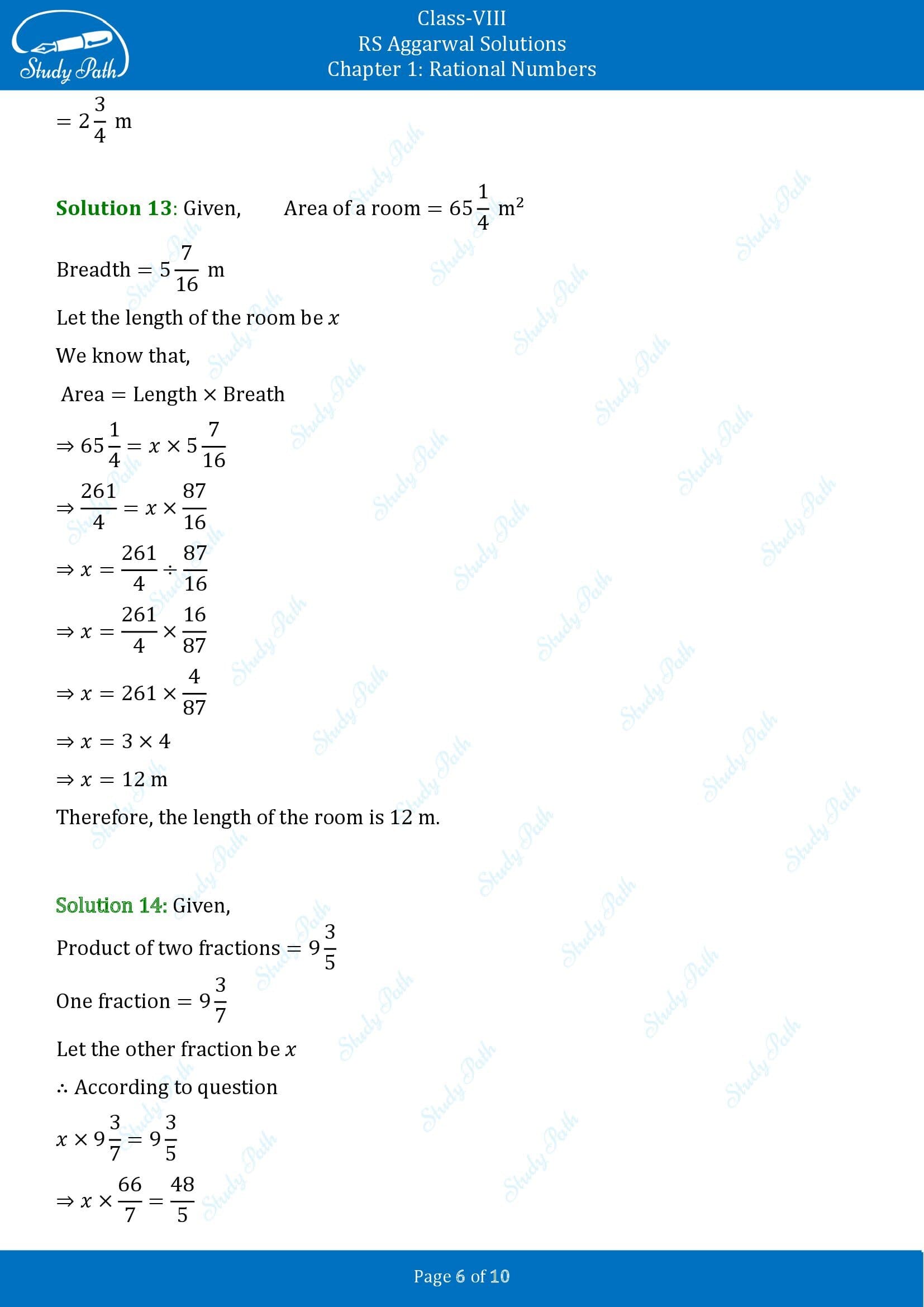 RS Aggarwal Solutions Class 8 Chapter 1 Rational Numbers Exercise 1G 00006