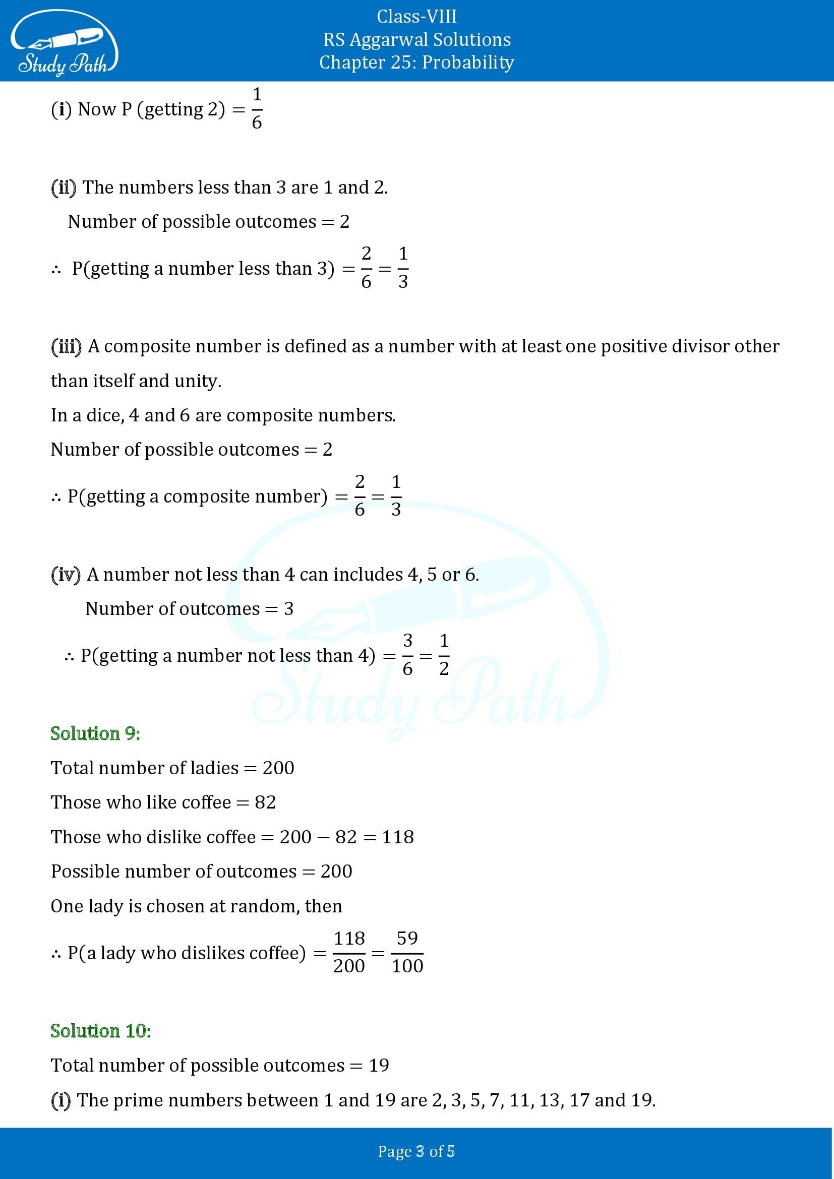 RS Aggarwal Solutions Class 8 Chapter 25 Probability Exercise 25A 00003