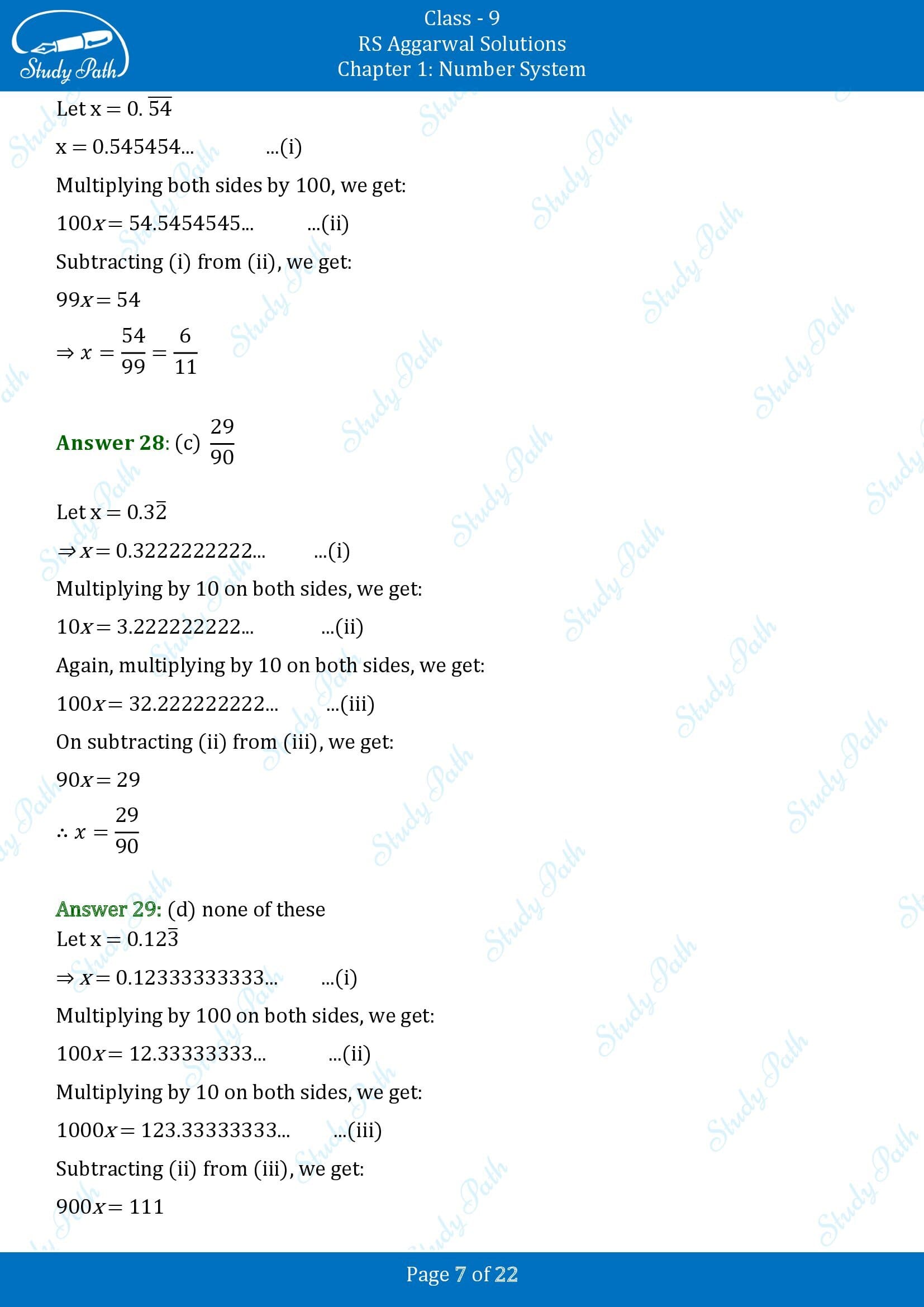 RS Aggarwal Solutions Class 9 Chapter 1 Number System Multiple Choice Questions MCQs 00007