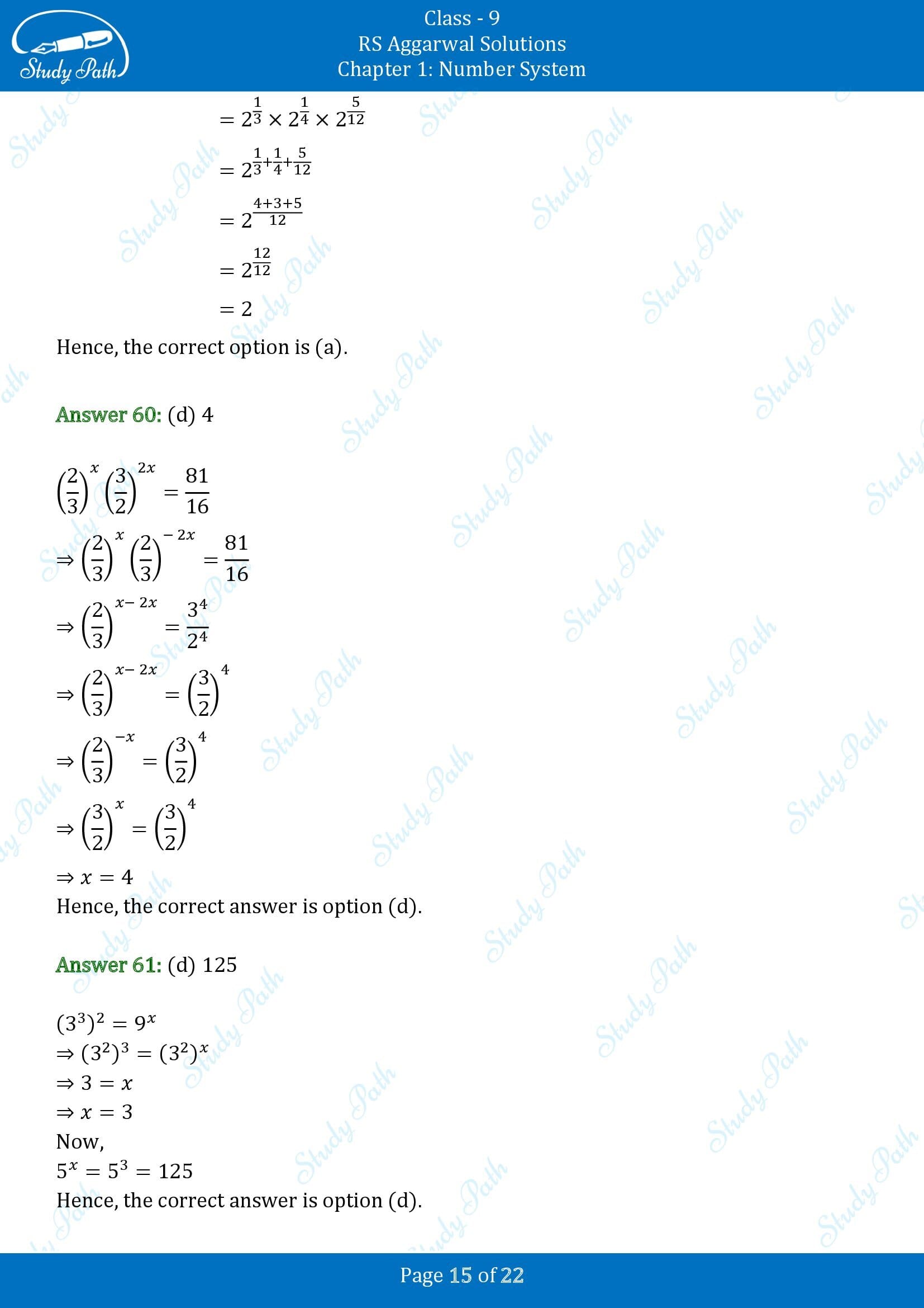 RS Aggarwal Solutions Class 9 Chapter 1 Number System Multiple Choice Questions MCQs 00015