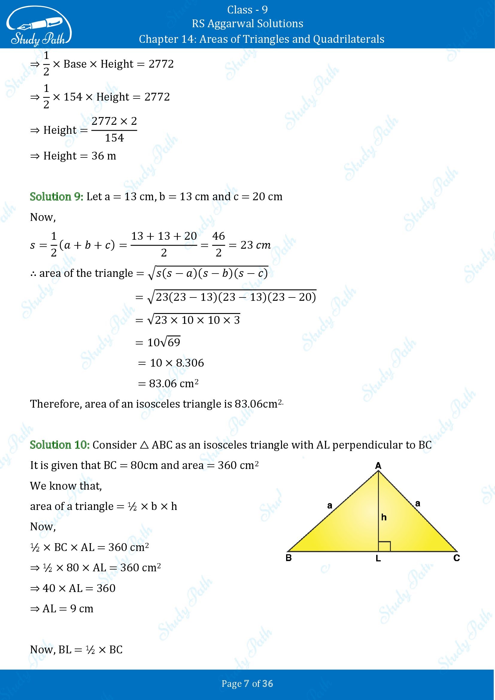 RS Aggarwal Solutions Class 9 Chapter 14 Areas of Triangles and Quadrilaterals Exercise 14 00007