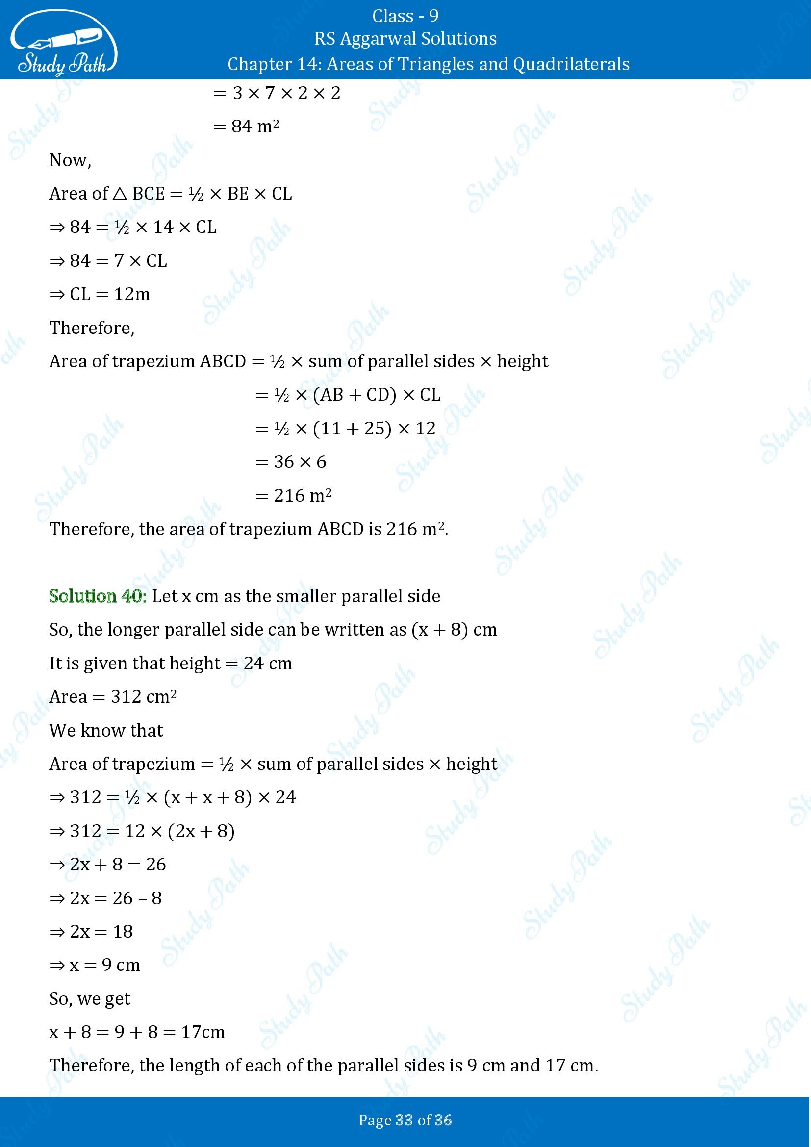 RS Aggarwal Solutions Class 9 Chapter 14 Areas of Triangles and Quadrilaterals Exercise 14 00033