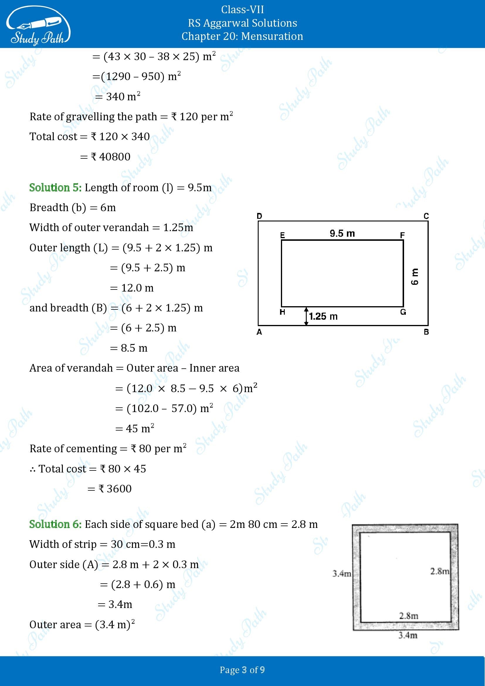 RS Aggarwal Solutions Class 7 Chapter 20 Mensuration Exercise 20B 00003