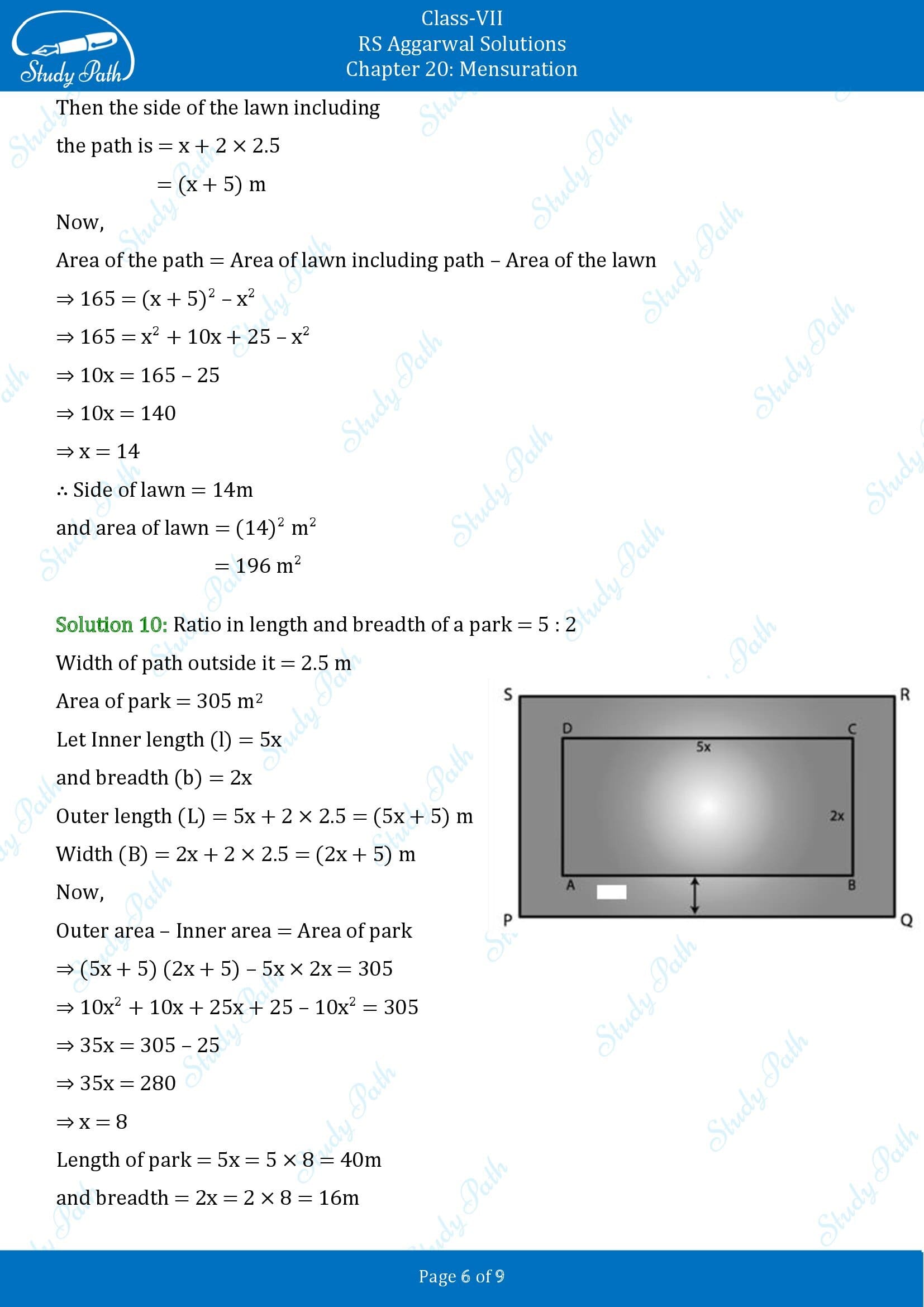 RS Aggarwal Solutions Class 7 Chapter 20 Mensuration Exercise 20B 00006