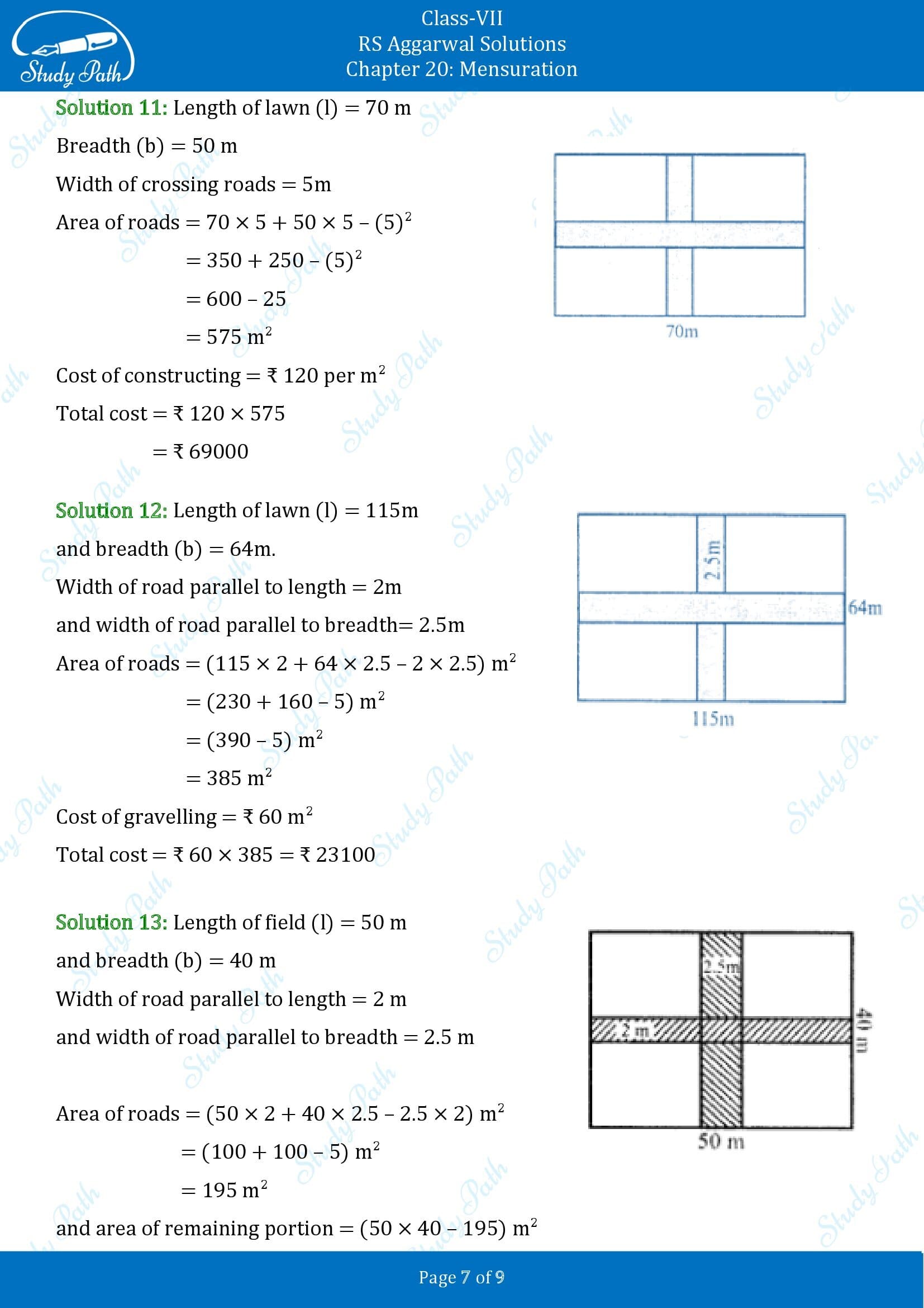 RS Aggarwal Solutions Class 7 Chapter 20 Mensuration Exercise 20B 00007