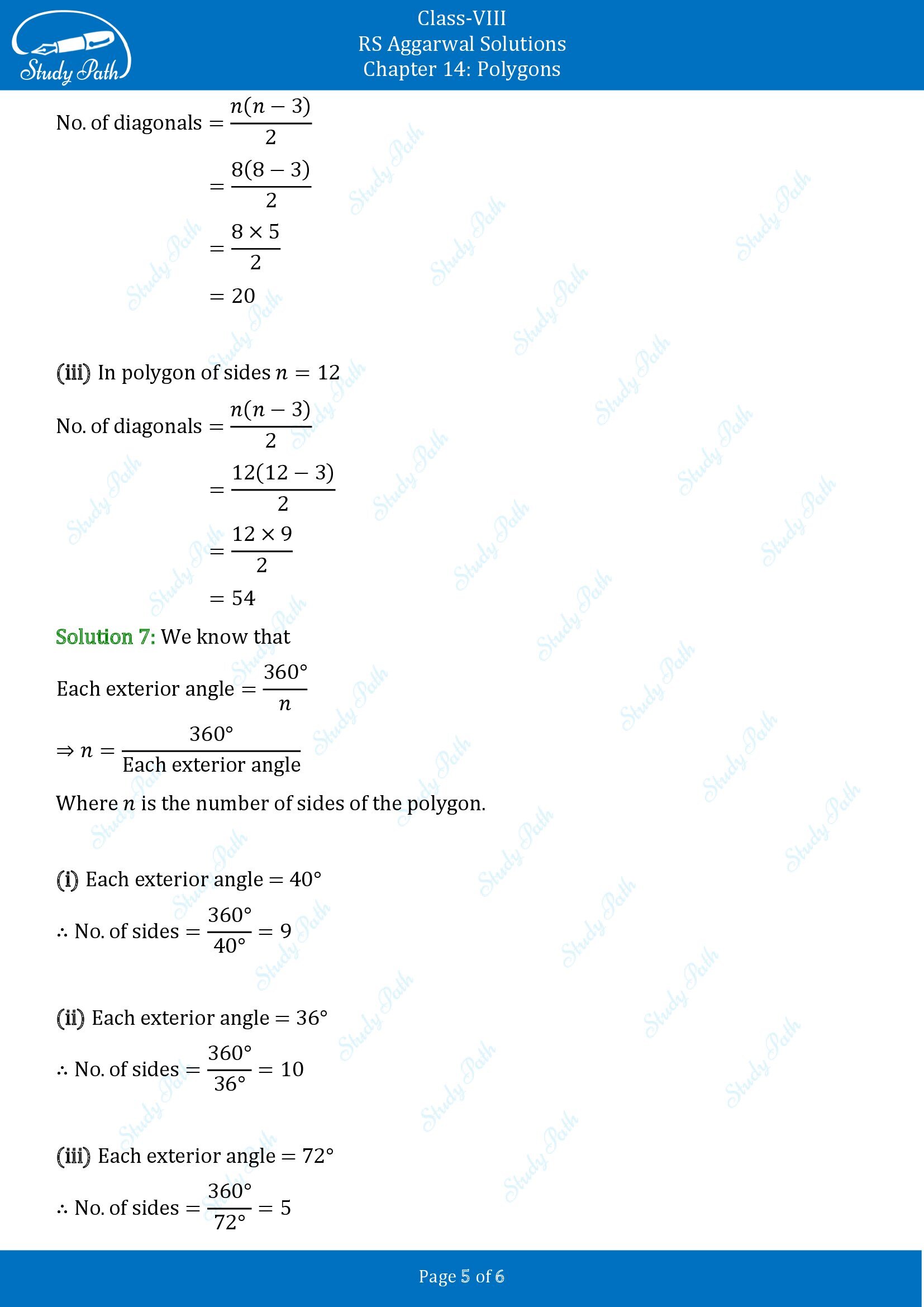 RS Aggarwal Solutions Class 8 Chapter 14 Polygons Exercise 14A 00005