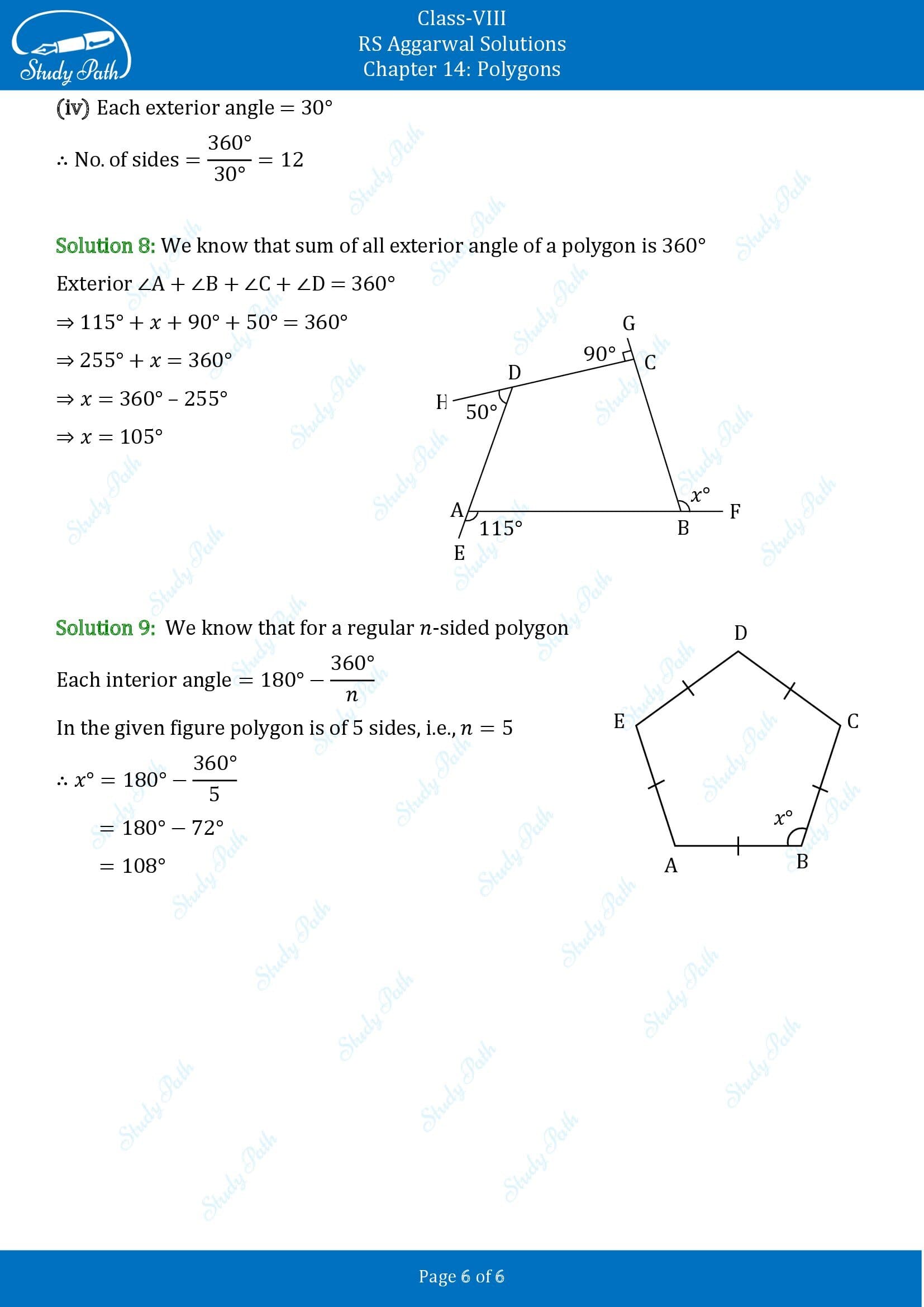 RS Aggarwal Solutions Class 8 Chapter 14 Polygons Exercise 14A 00006