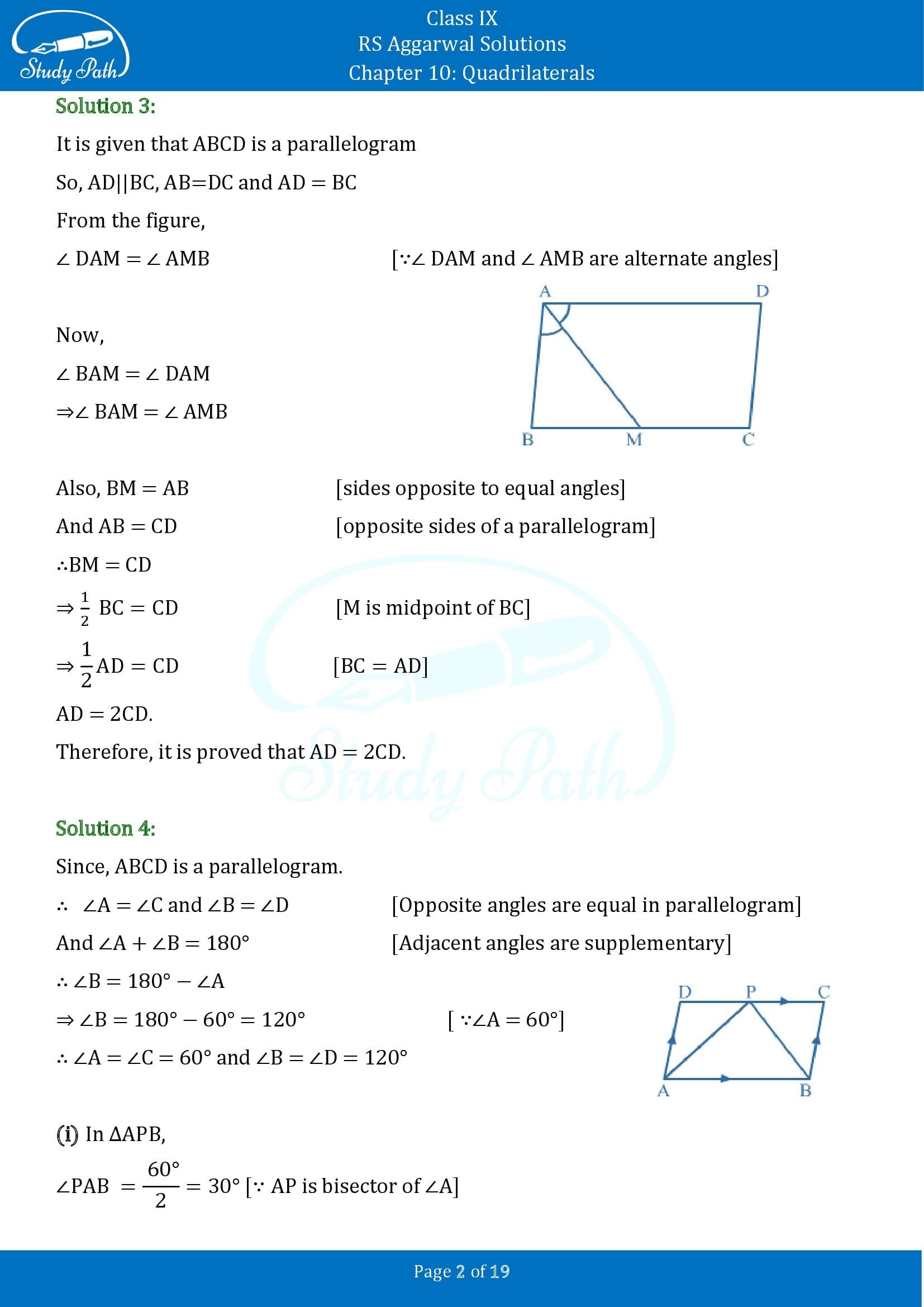 RS Aggarwal Solutions Class 9 Chapter 10 Quadrilaterals Exercise 10B 00002