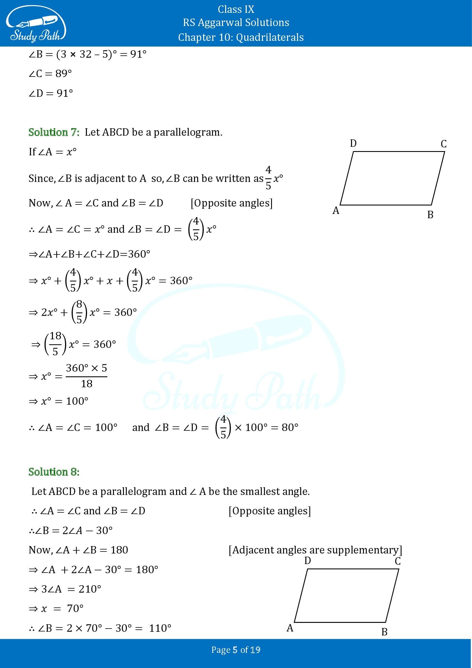 RS Aggarwal Solutions Class 9 Chapter 10 Quadrilaterals Exercise 10B 00005