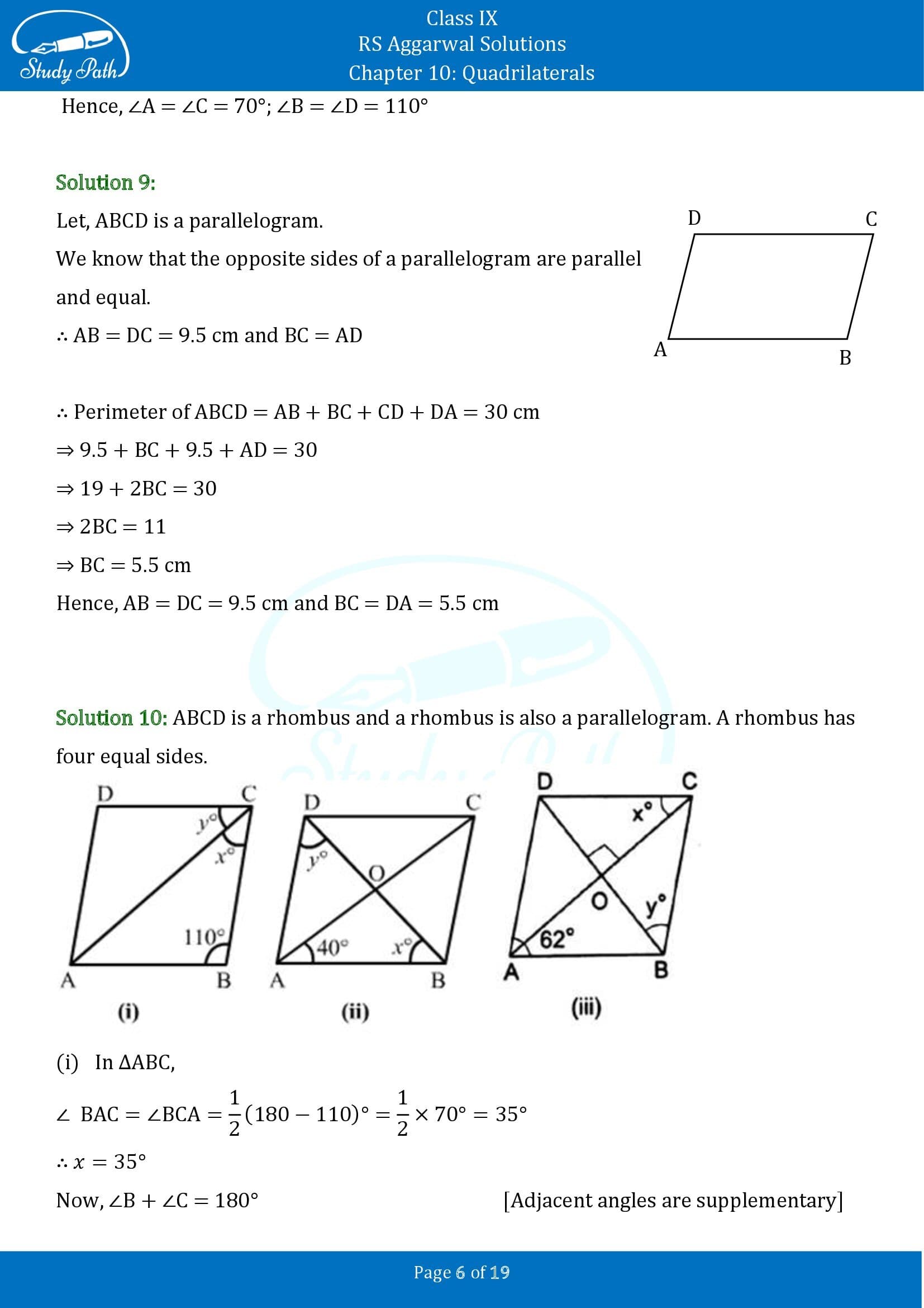 RS Aggarwal Solutions Class 9 Chapter 10 Quadrilaterals Exercise 10B 00006