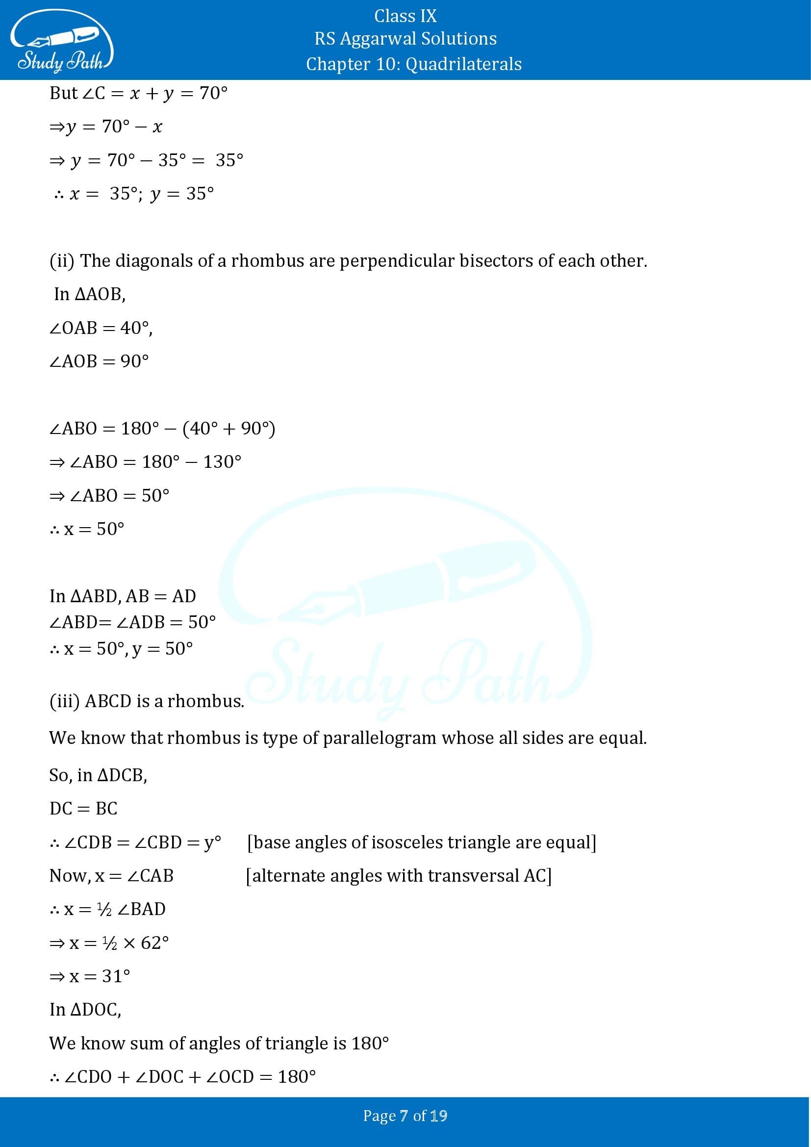 RS Aggarwal Solutions Class 9 Chapter 10 Quadrilaterals Exercise 10B 00007