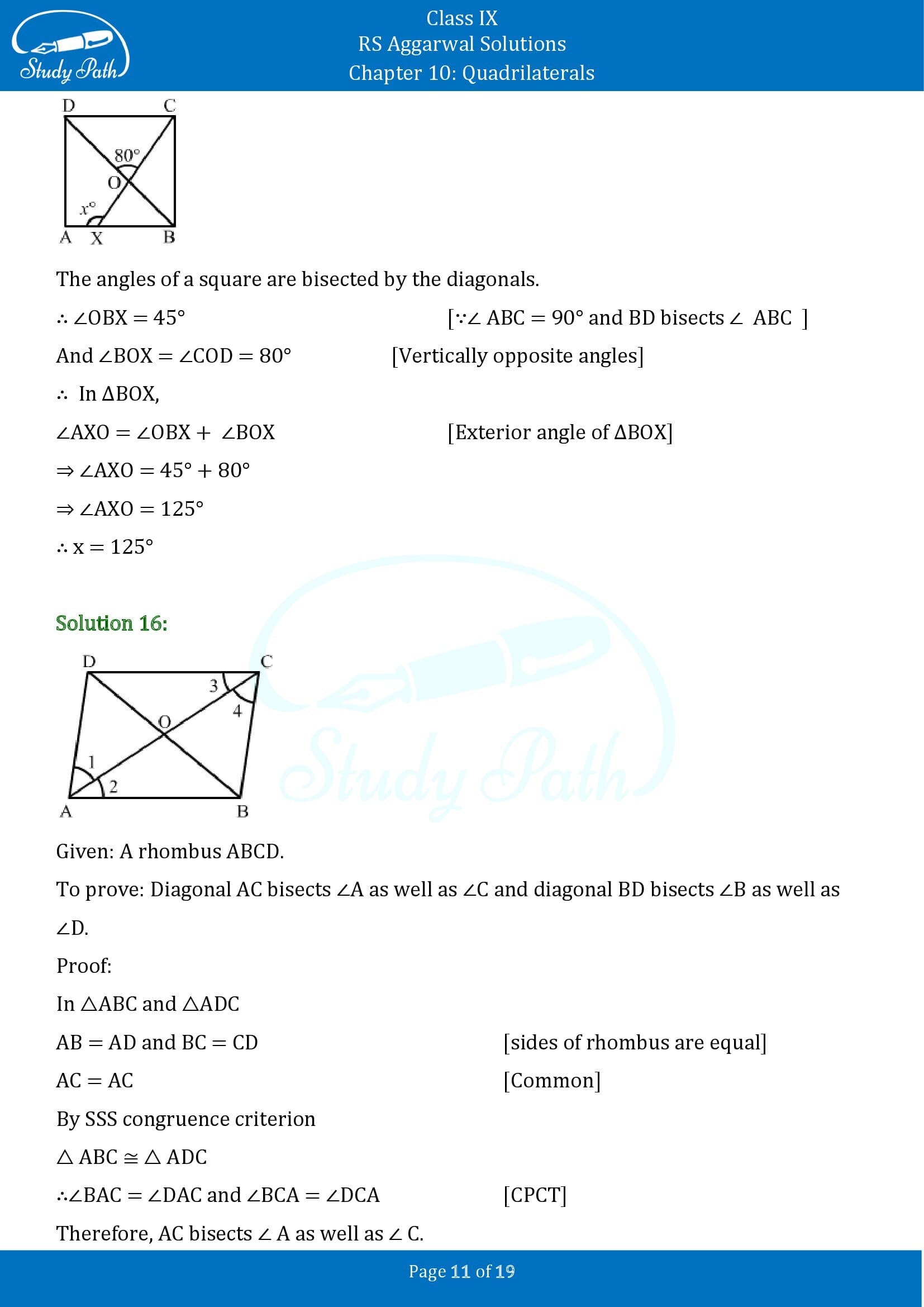 RS Aggarwal Solutions Class 9 Chapter 10 Quadrilaterals Exercise 10B 00011