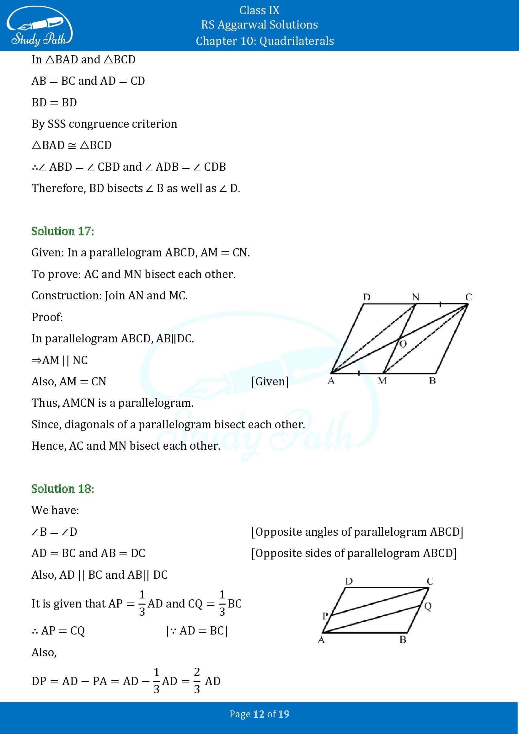 RS Aggarwal Solutions Class 9 Chapter 10 Quadrilaterals Exercise 10B 00012