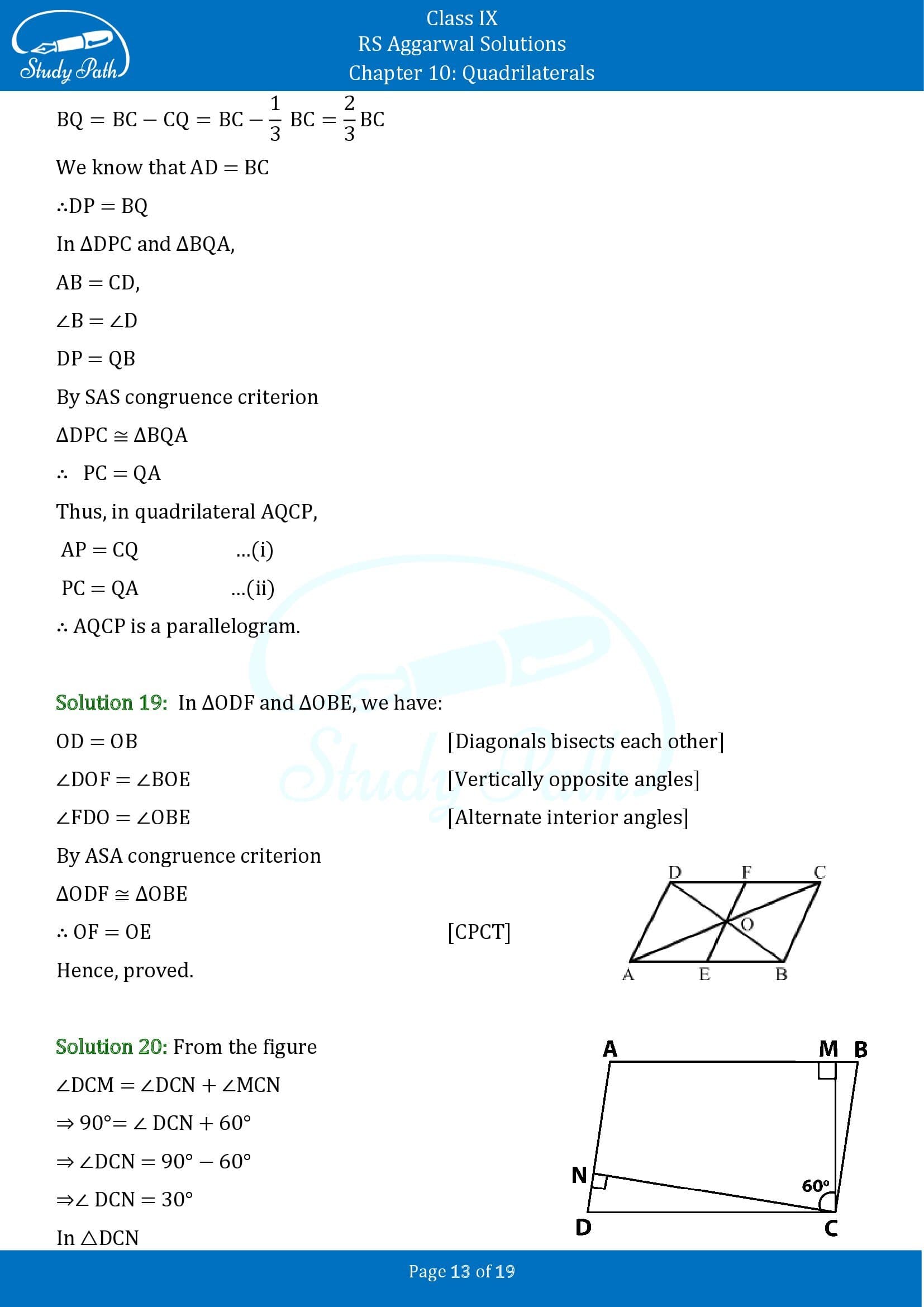 RS Aggarwal Solutions Class 9 Chapter 10 Quadrilaterals Exercise 10B 00013