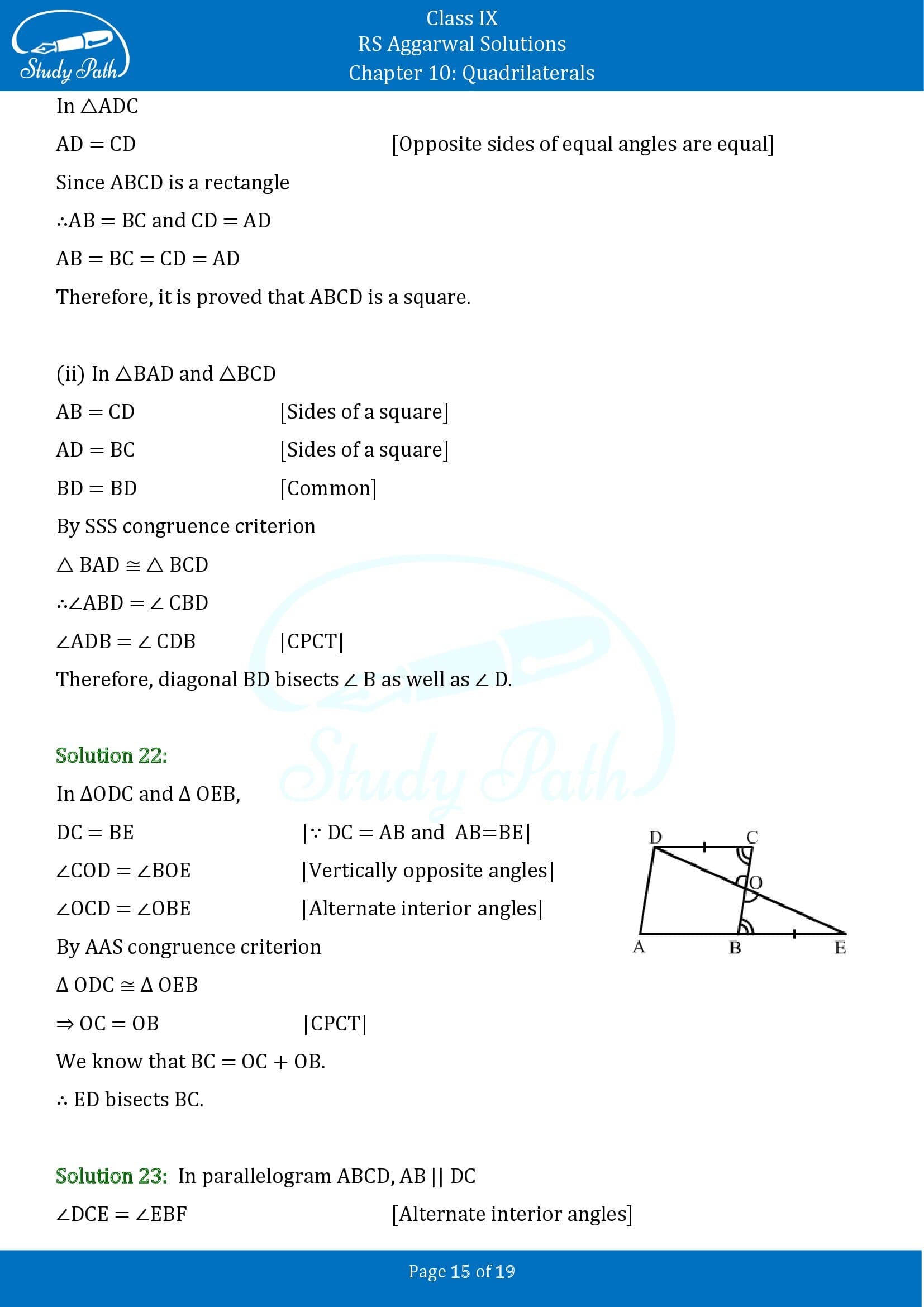 RS Aggarwal Solutions Class 9 Chapter 10 Quadrilaterals Exercise 10B 00015