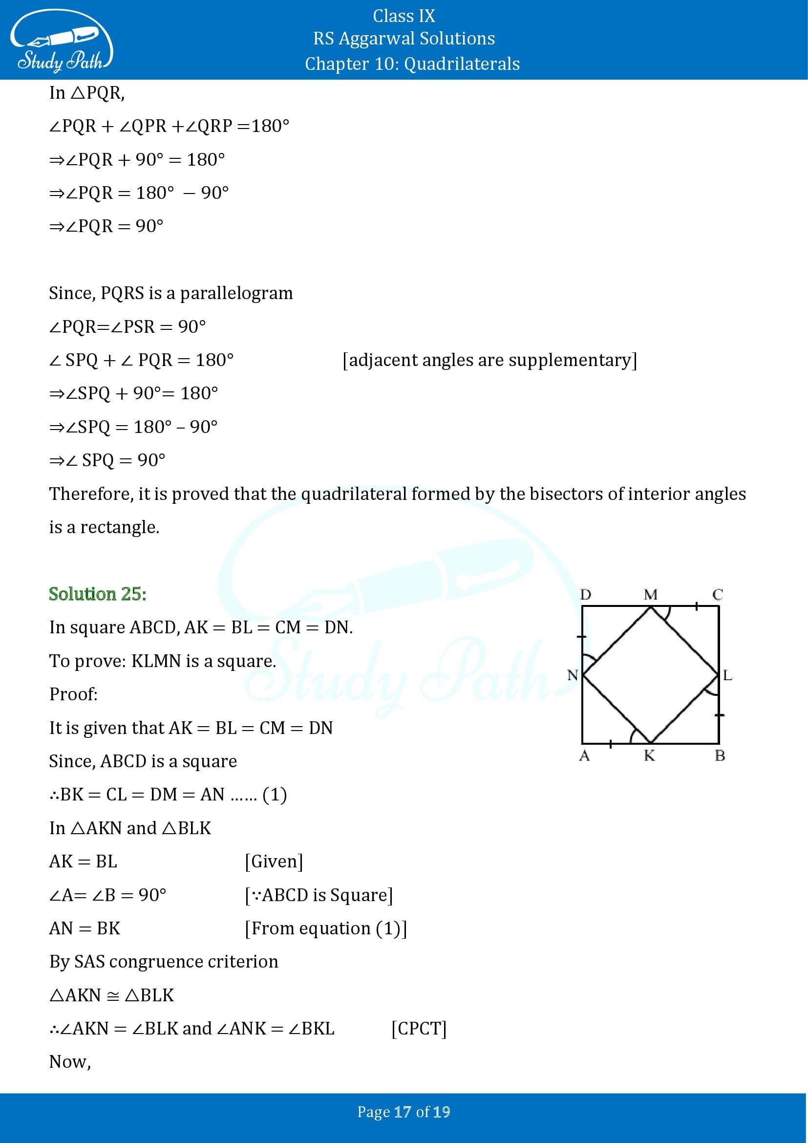 RS Aggarwal Solutions Class 9 Chapter 10 Quadrilaterals Exercise 10B 00017