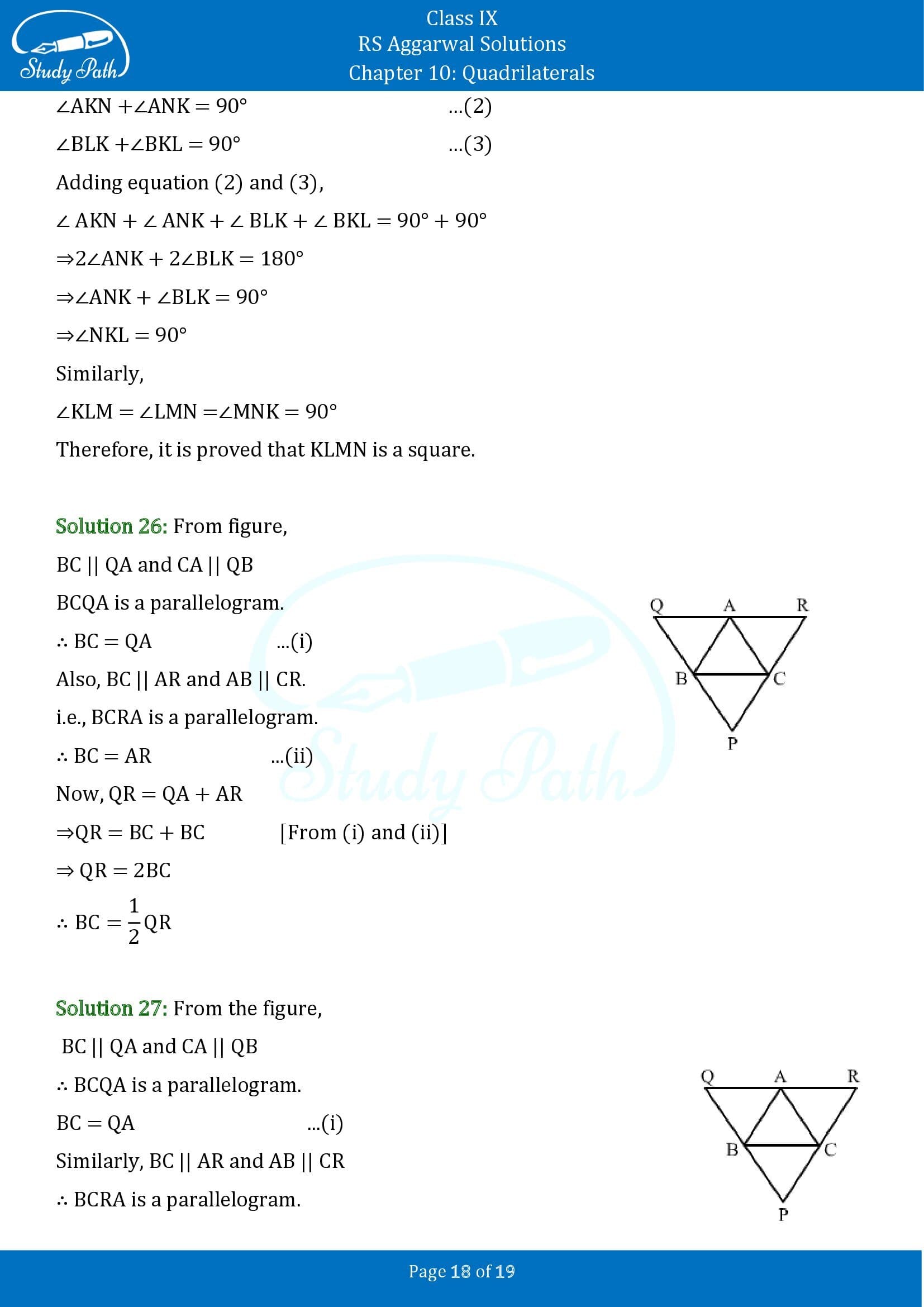 RS Aggarwal Solutions Class 9 Chapter 10 Quadrilaterals Exercise 10B 00018