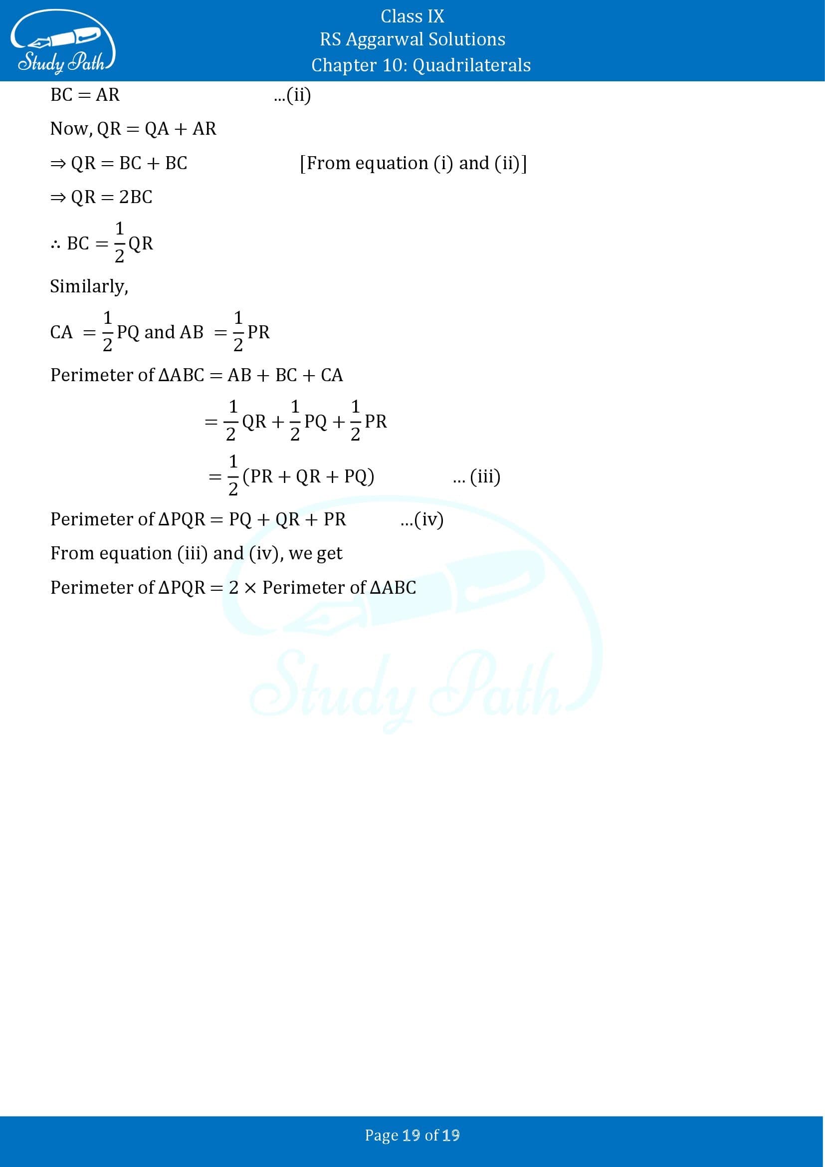 RS Aggarwal Solutions Class 9 Chapter 10 Quadrilaterals Exercise 10B 00019