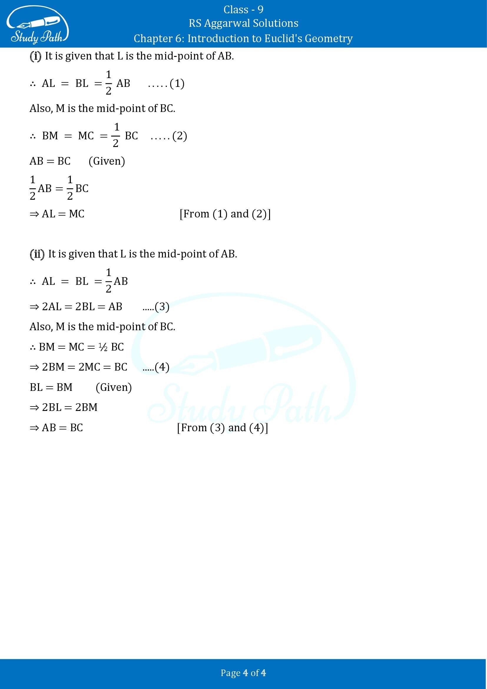 RS Aggarwal Solutions Class 9 Chapter 6 Introduction to Euclids Geometry Exercise 6 00004