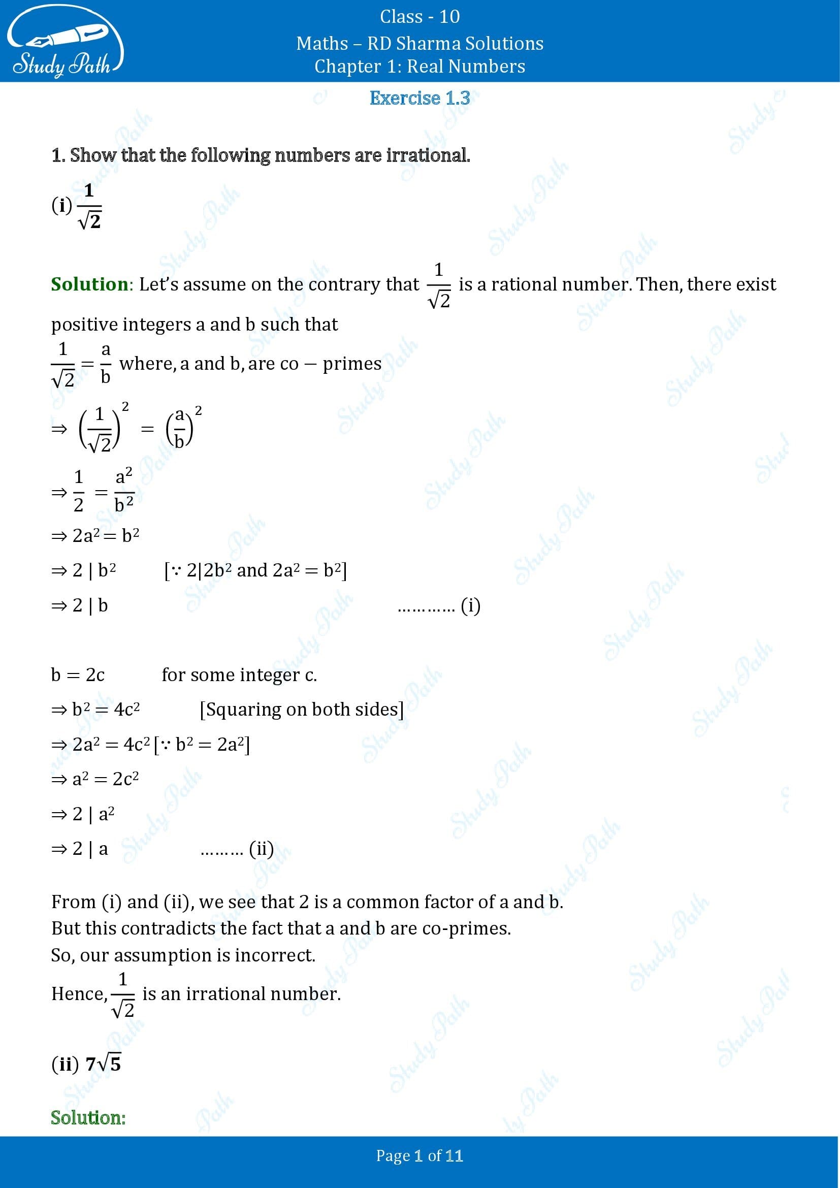 RD Sharma Solutions Class 10 Chapter 1 Real Numbers Exercise 1.3 0001