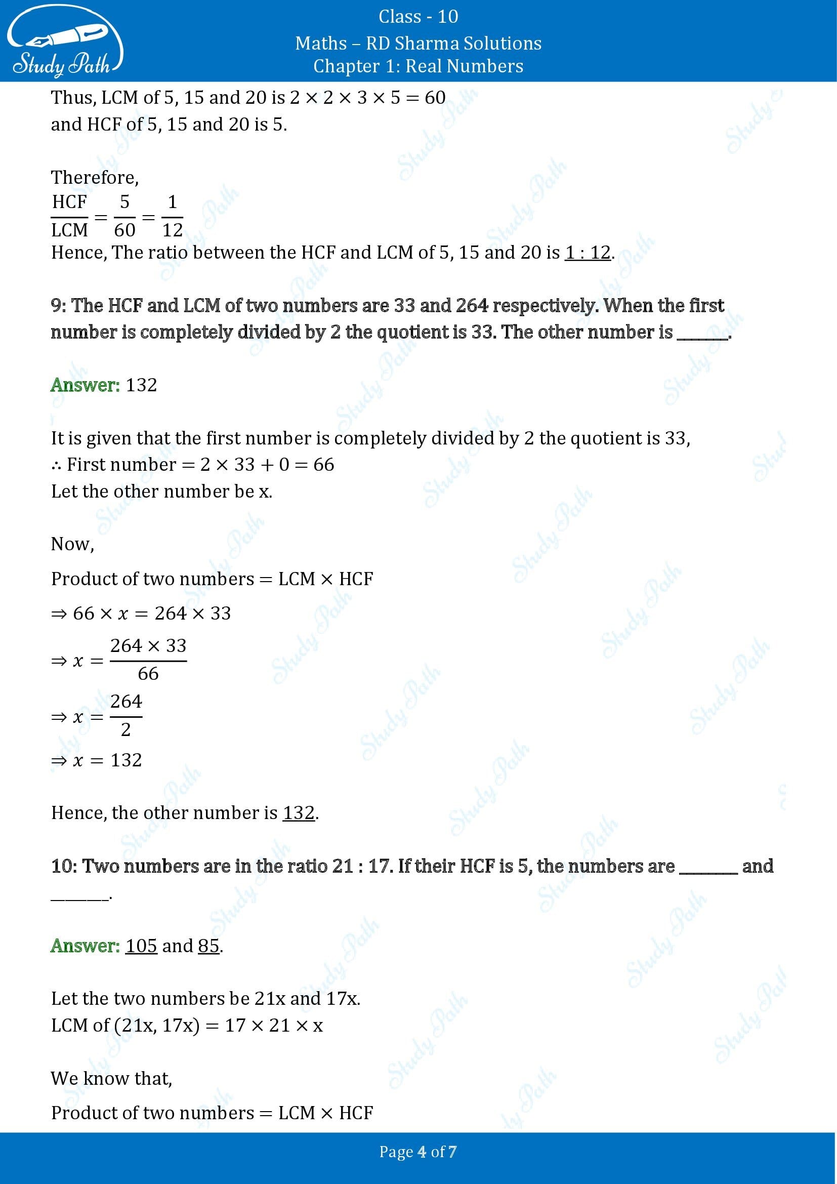 RD Sharma Solutions Class 10 Chapter 1 Real Numbers Fill in the Blank Type Questions FBQs 00004