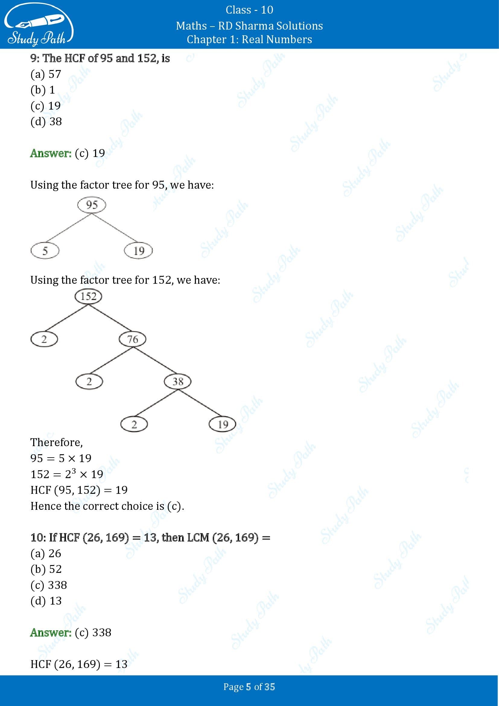 RD Sharma Solutions Class 10 Chapter 1 Real Numbers Multiple Choice Questions MCQs 00005