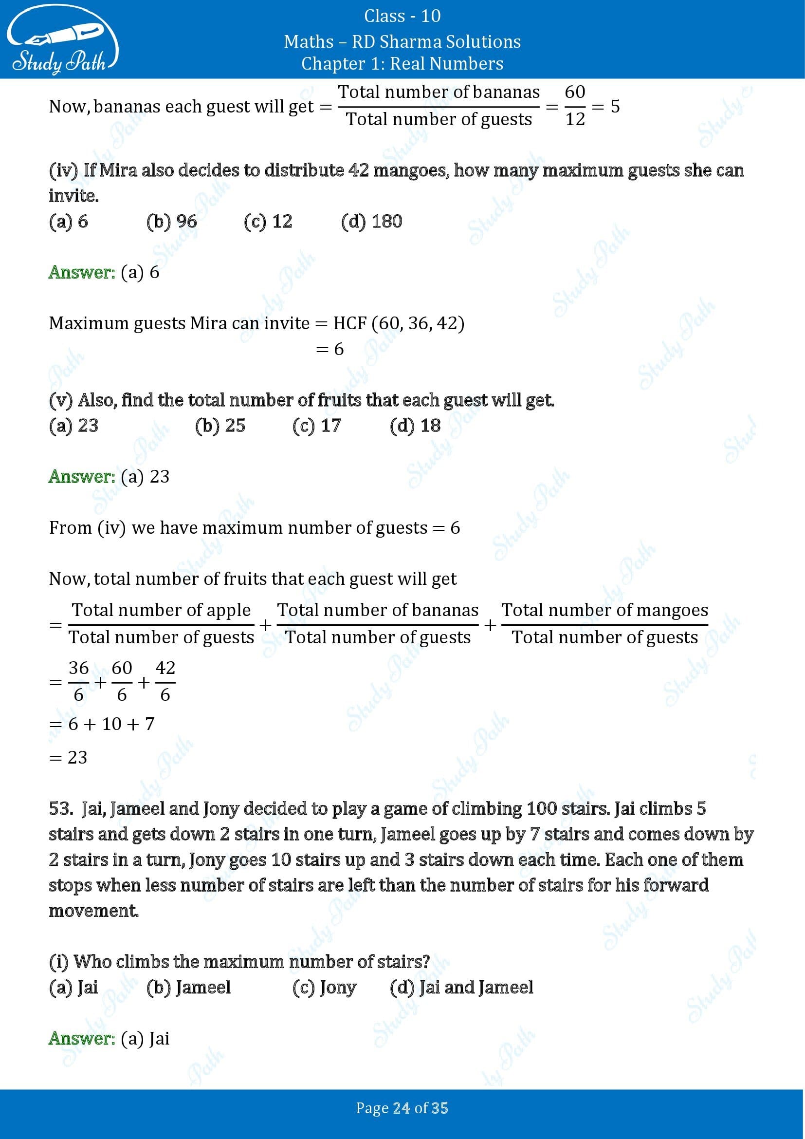 RD Sharma Solutions Class 10 Chapter 1 Real Numbers Multiple Choice Questions MCQs 00024