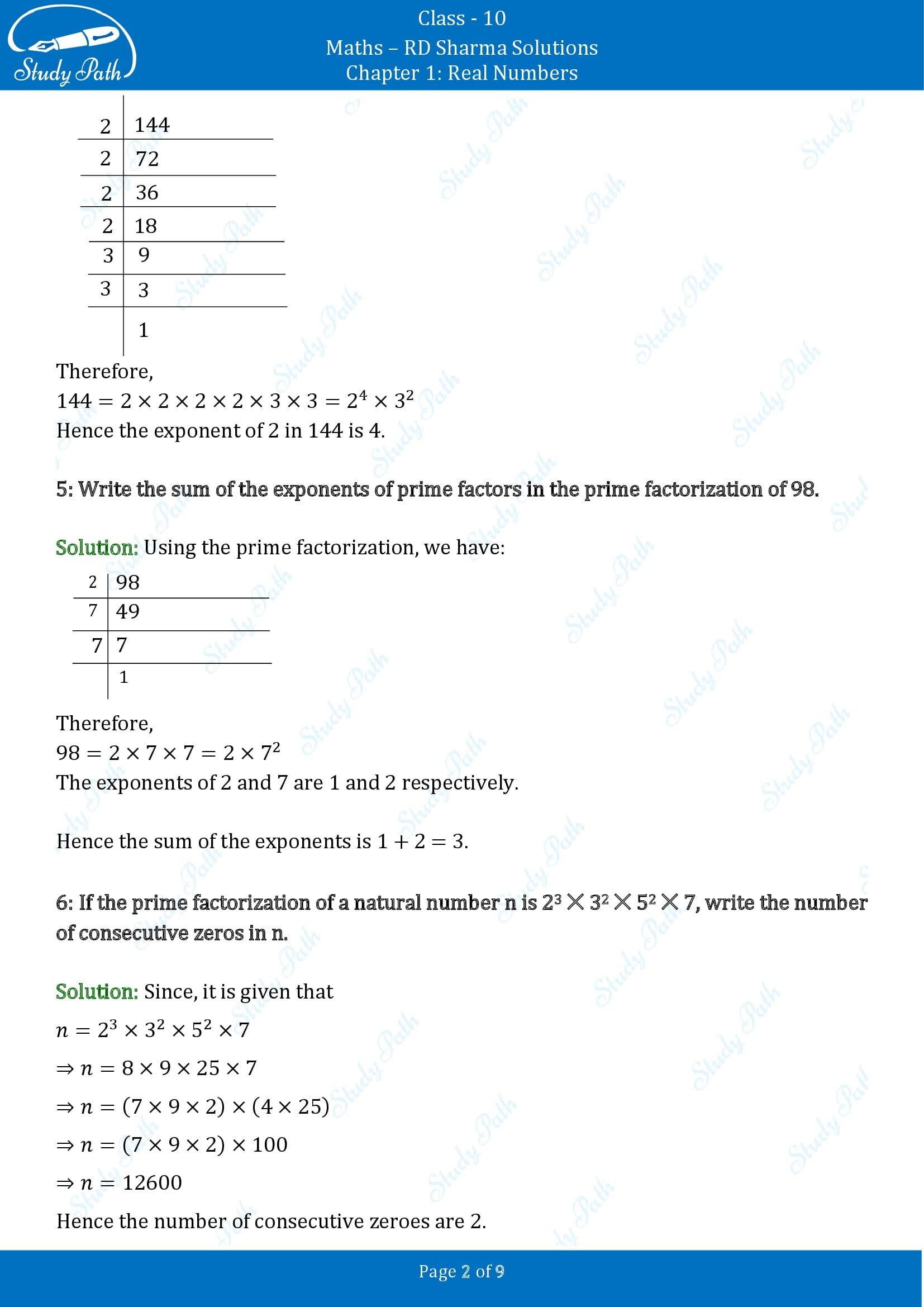 RD Sharma Solutions Class 10 Chapter 1 Real Numbers Very Short Answer Type Questions VSAQs 00002