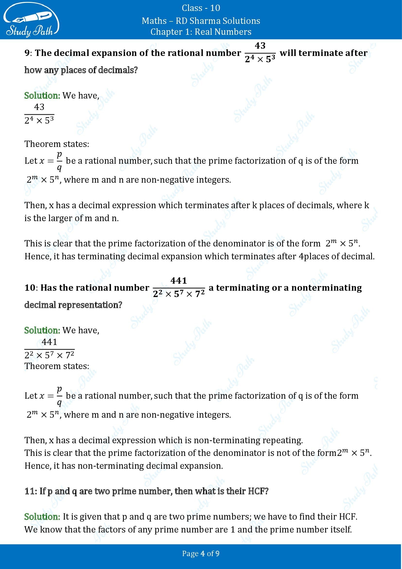 RD Sharma Solutions Class 10 Chapter 1 Real Numbers Very Short Answer Type Questions VSAQs 00004