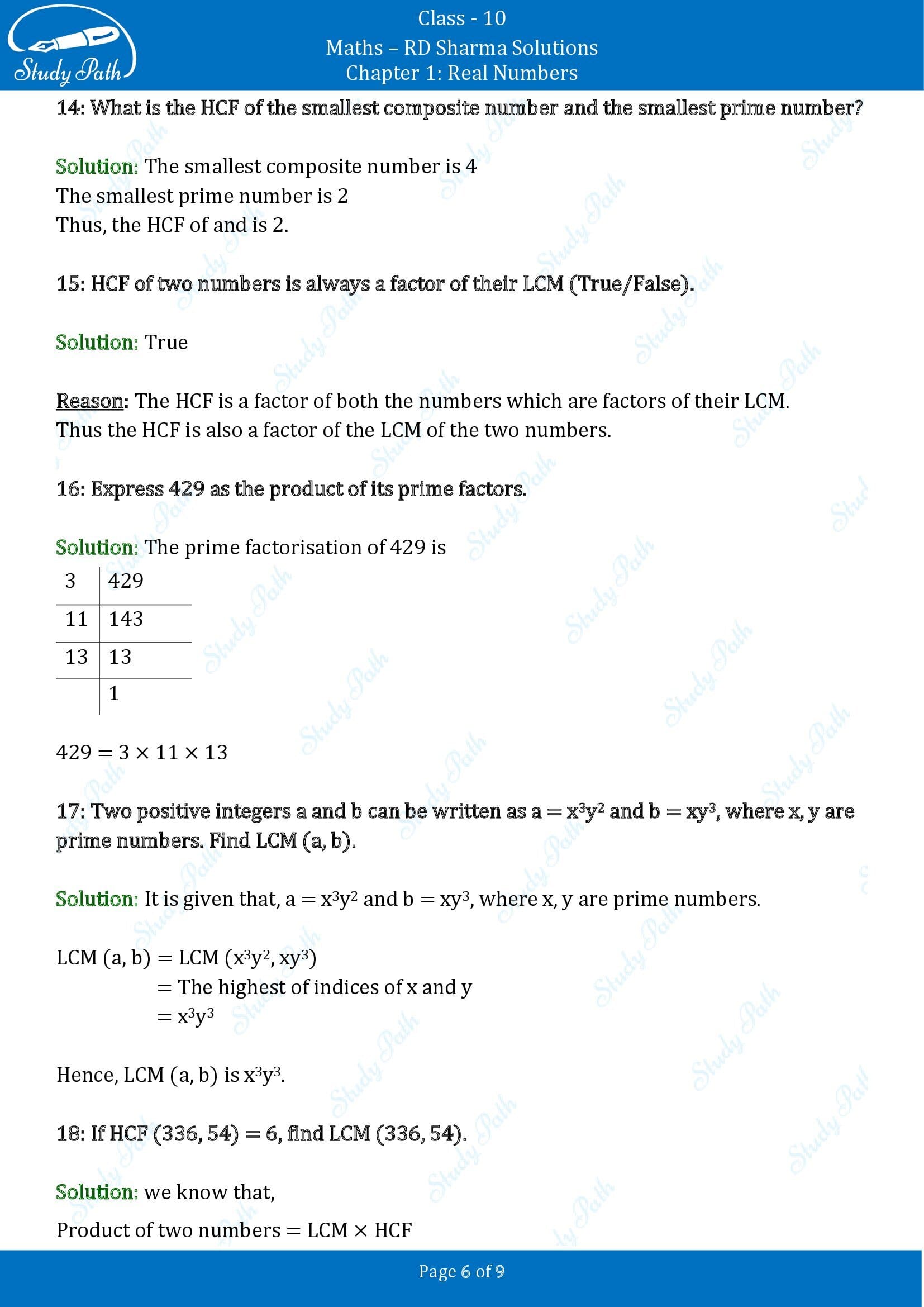 RD Sharma Solutions Class 10 Chapter 1 Real Numbers Very Short Answer Type Questions VSAQs 00006