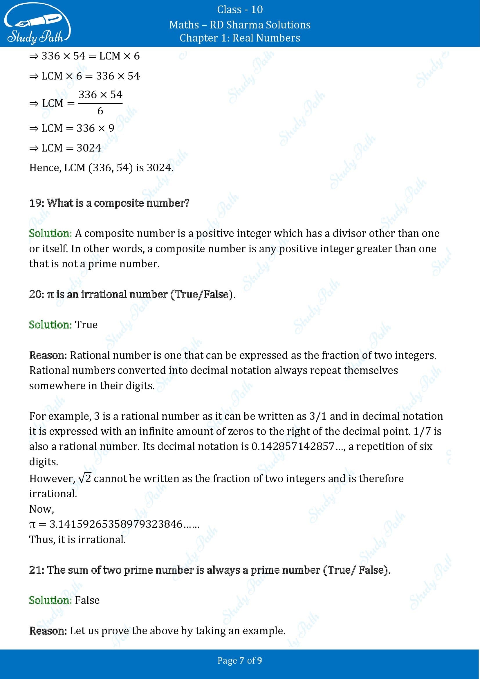 RD Sharma Solutions Class 10 Chapter 1 Real Numbers Very Short Answer Type Questions VSAQs 00007