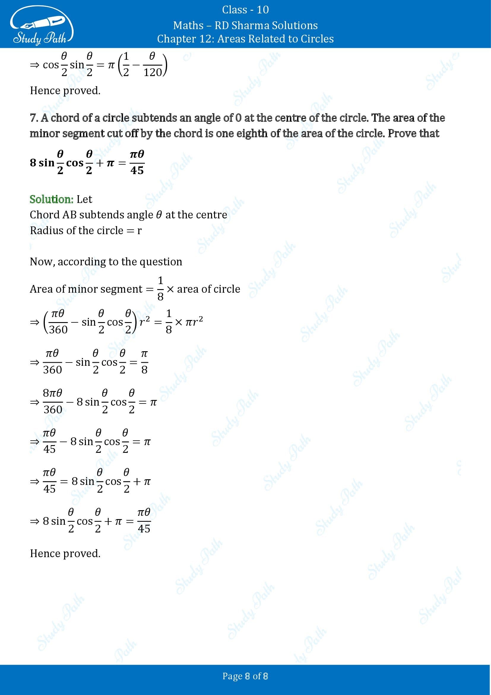 RD Sharma Solutions Class 10 Chapter 12 Areas Related to Circles Exercise 12.3 00008