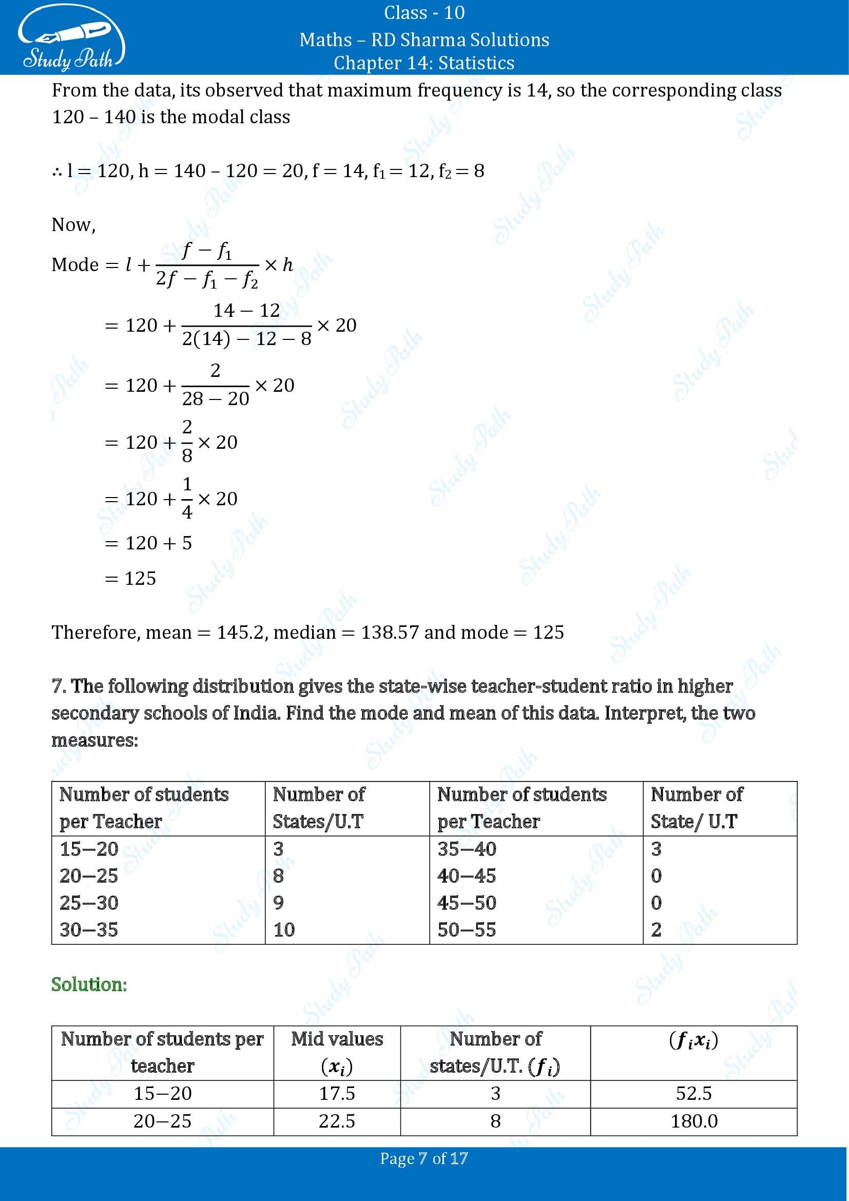 RD Sharma Solutions Class 10 Chapter 14 Statistics Exercise 14.5 00007