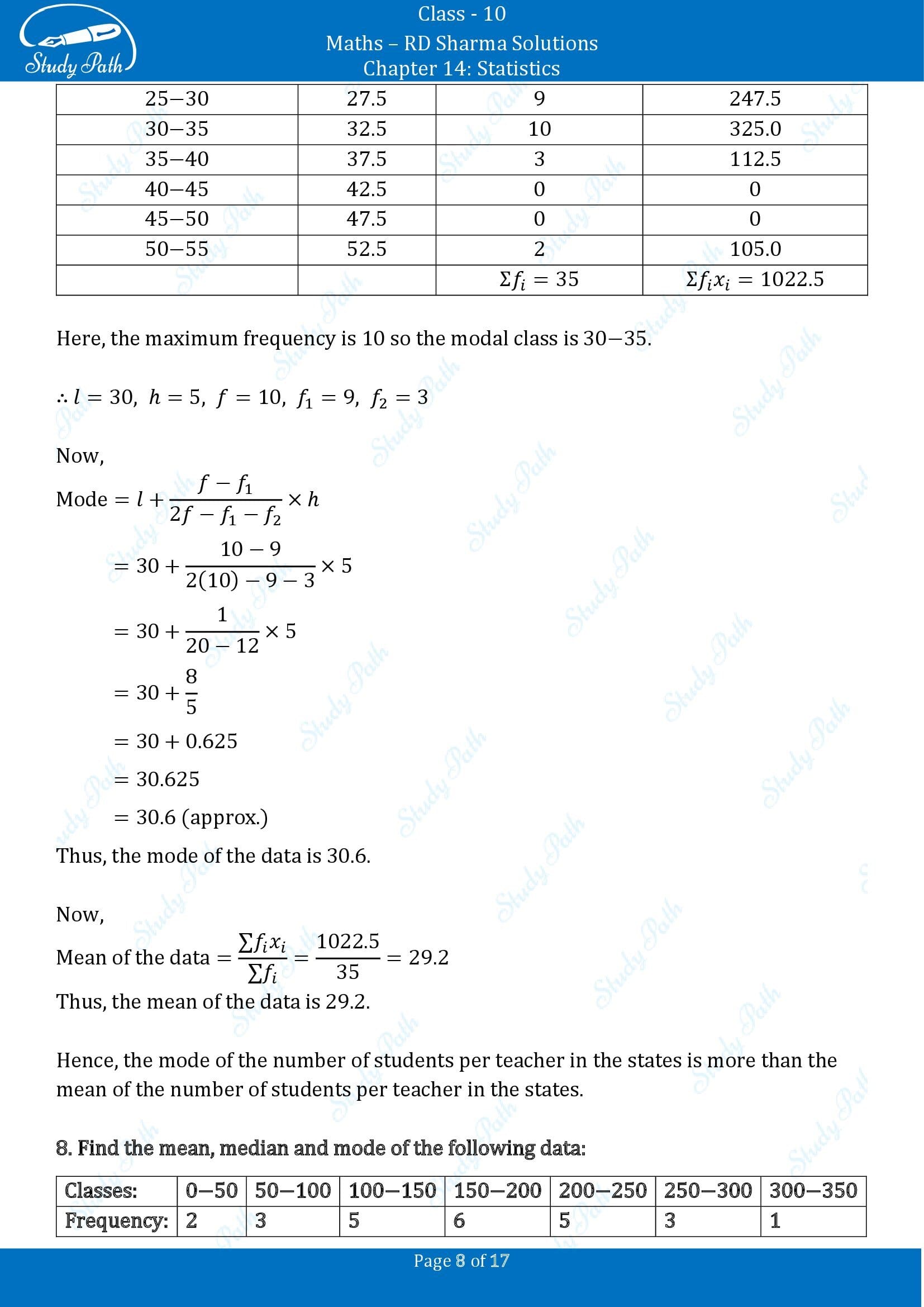 RD Sharma Solutions Class 10 Chapter 14 Statistics Exercise 14.5 00008