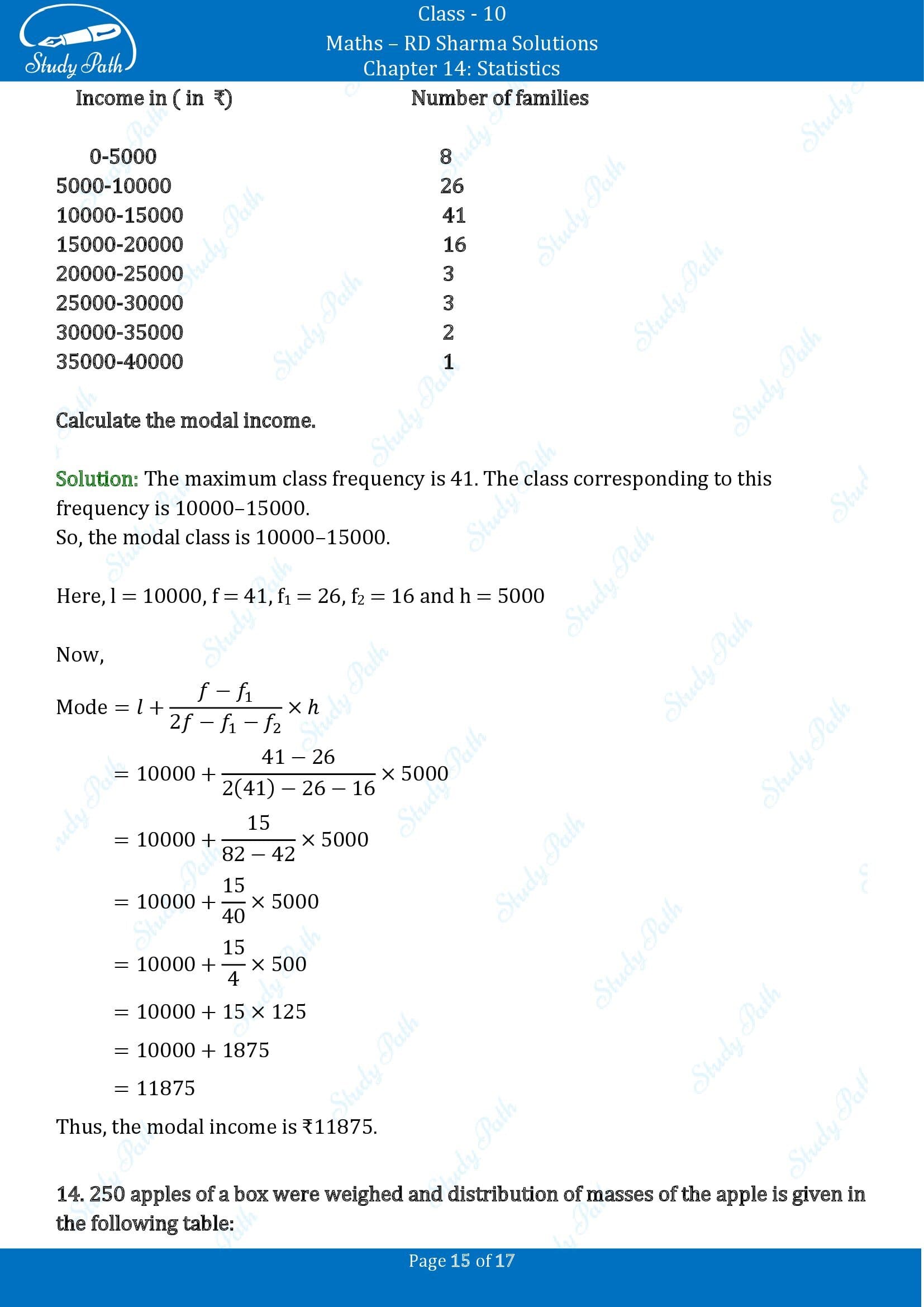 RD Sharma Solutions Class 10 Chapter 14 Statistics Exercise 14.5 00015