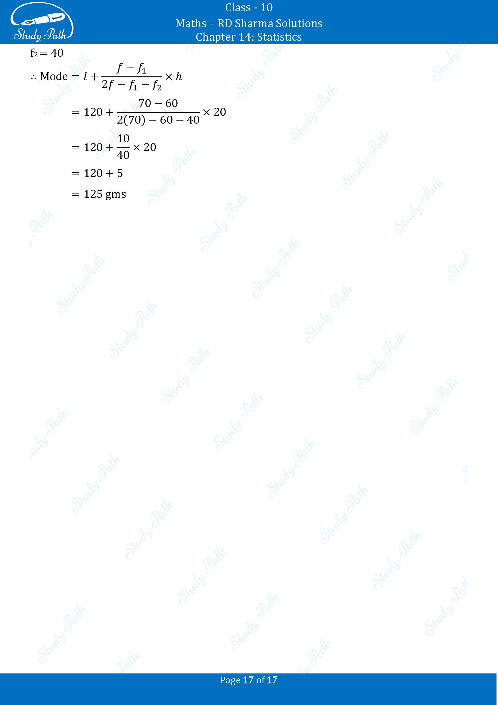 RD Sharma Solutions Class 10 Chapter 14 Statistics Exercise 14.5 00017