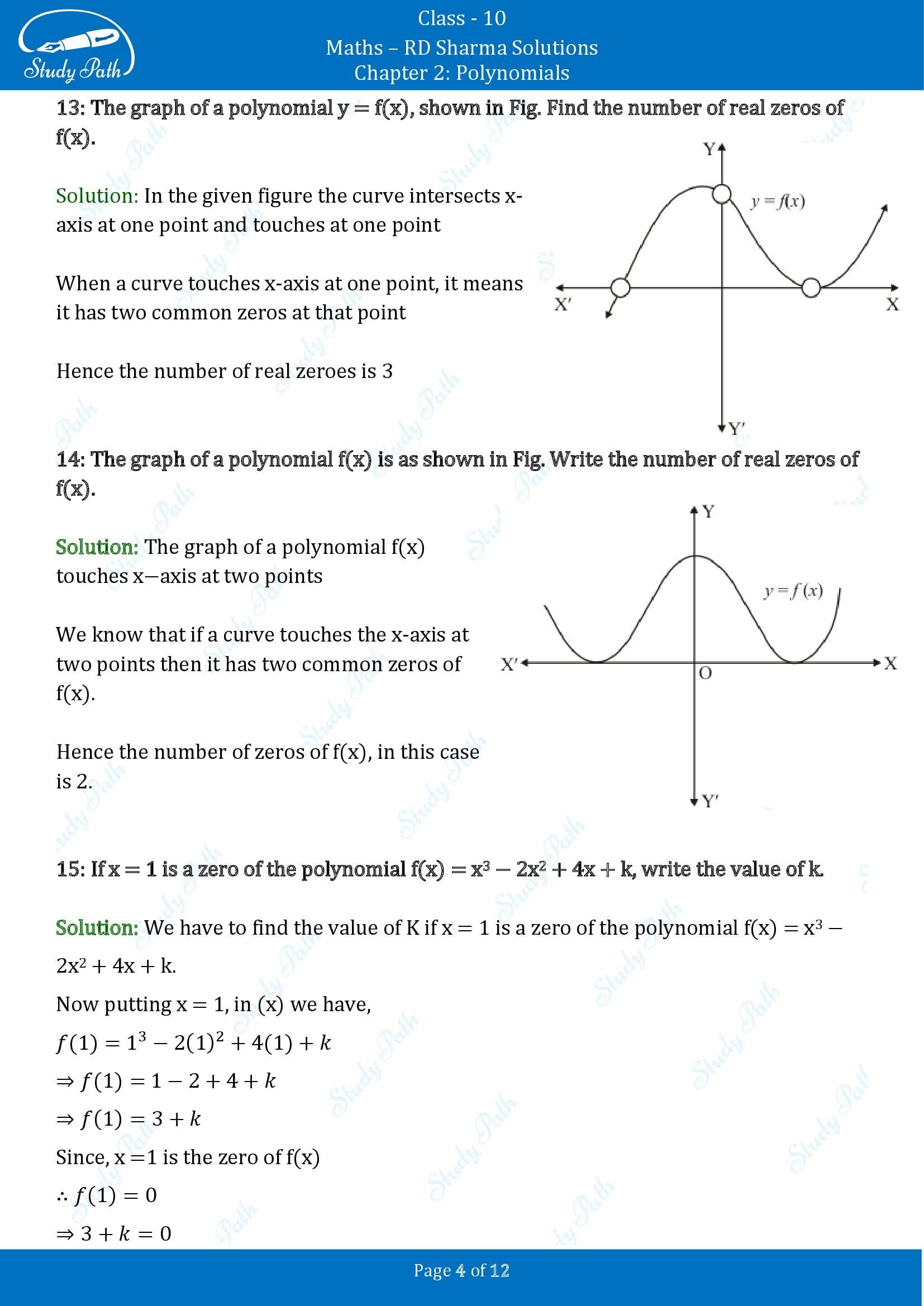 RD Sharma Solutions Class 10 Chapter 2 Polynomials Very Short Answer Type Questions VSAQs 00004