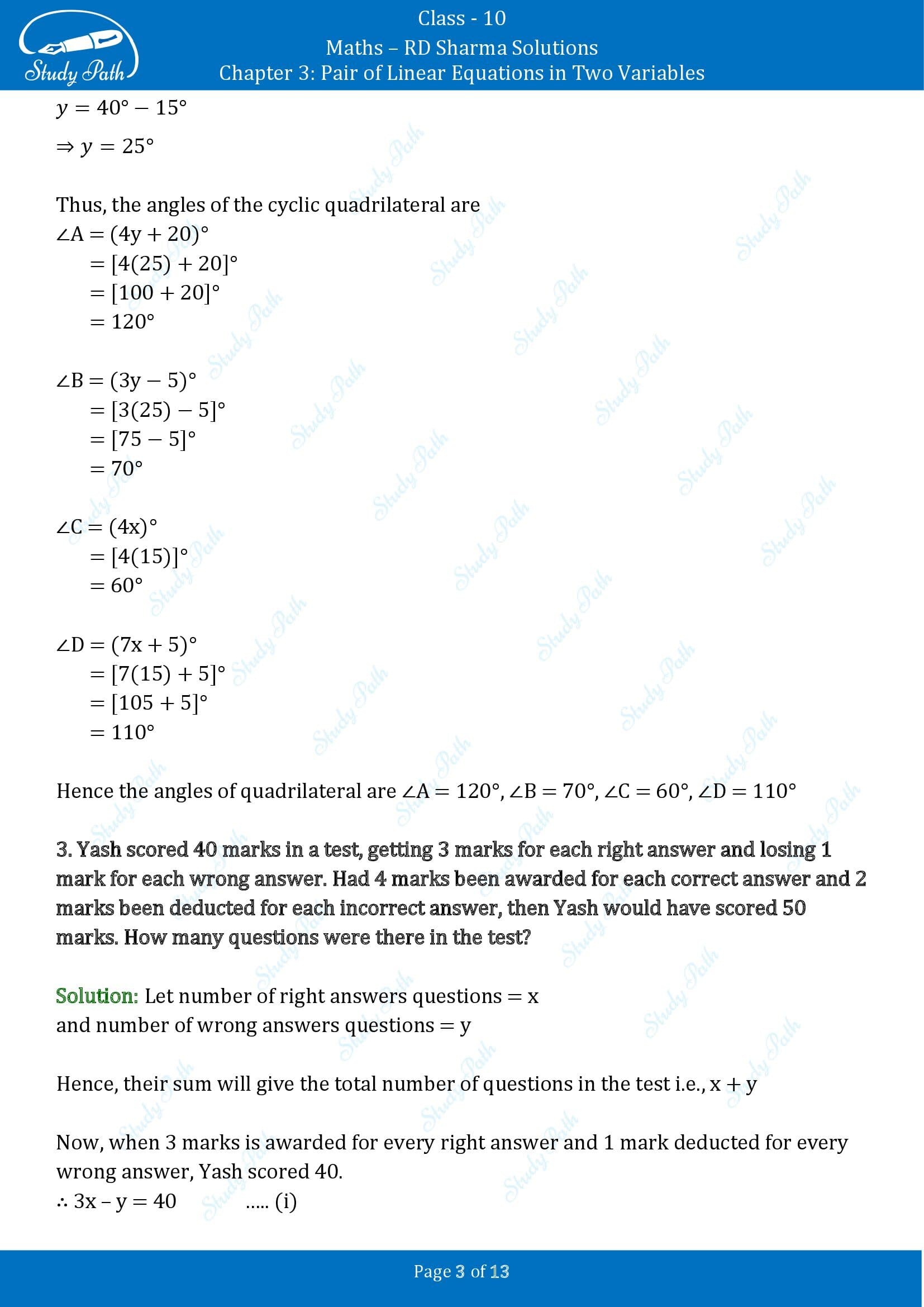 RD Sharma Solutions Class 10 Chapter 3 Pair of Linear Equations in Two Variables Exercise 3.10 00003