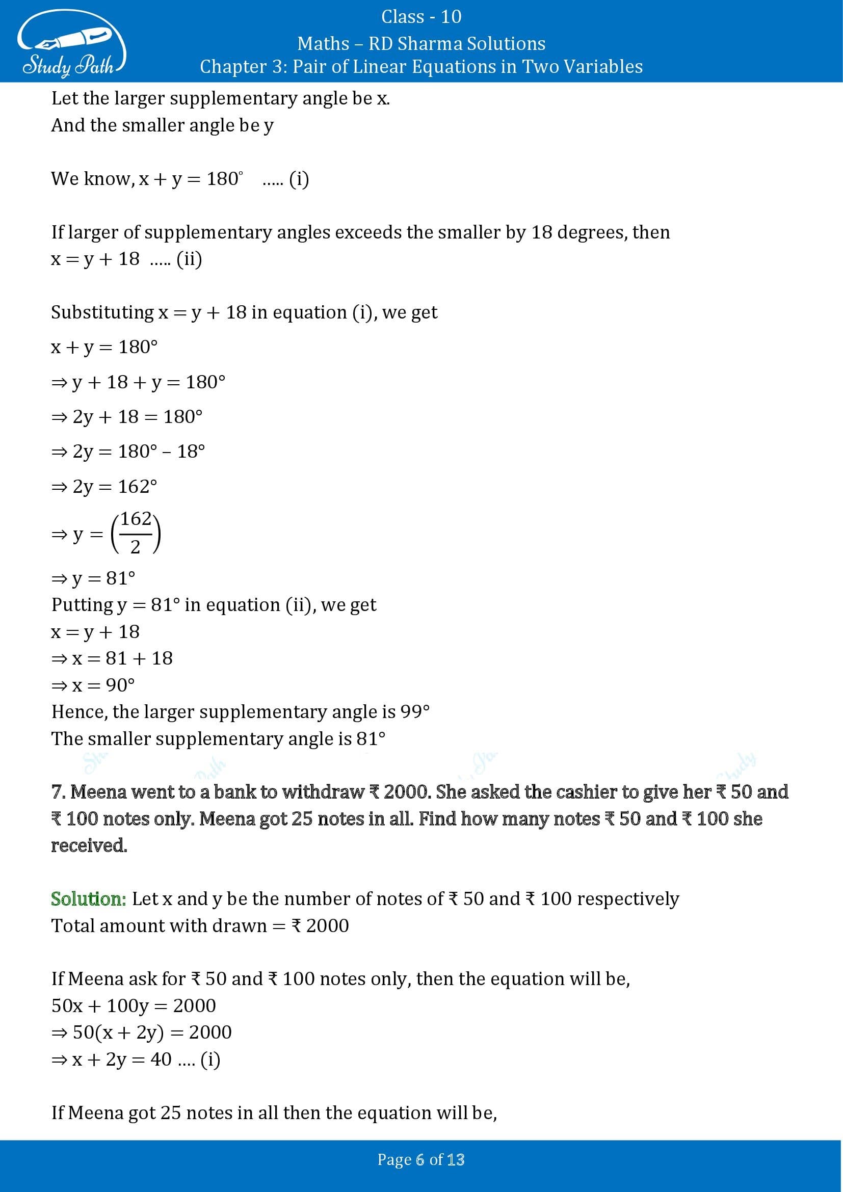 RD Sharma Solutions Class 10 Chapter 3 Pair of Linear Equations in Two Variables Exercise 3.10 00006