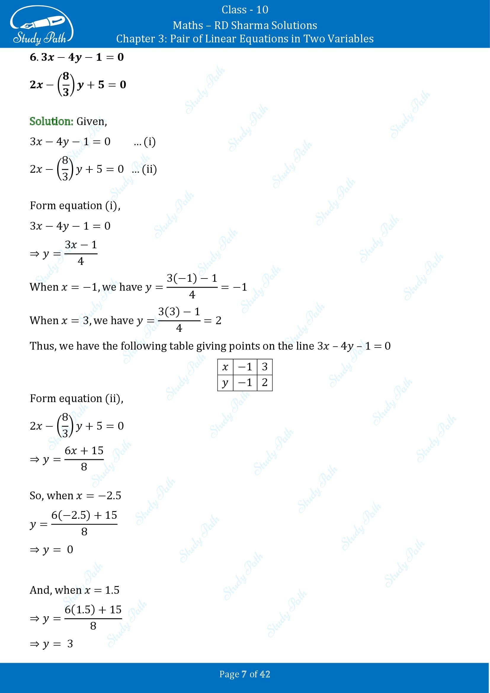 RD Sharma Solutions Class 10 Chapter 3 Pair of Linear Equations in Two Variables Exercise 3.2 00007