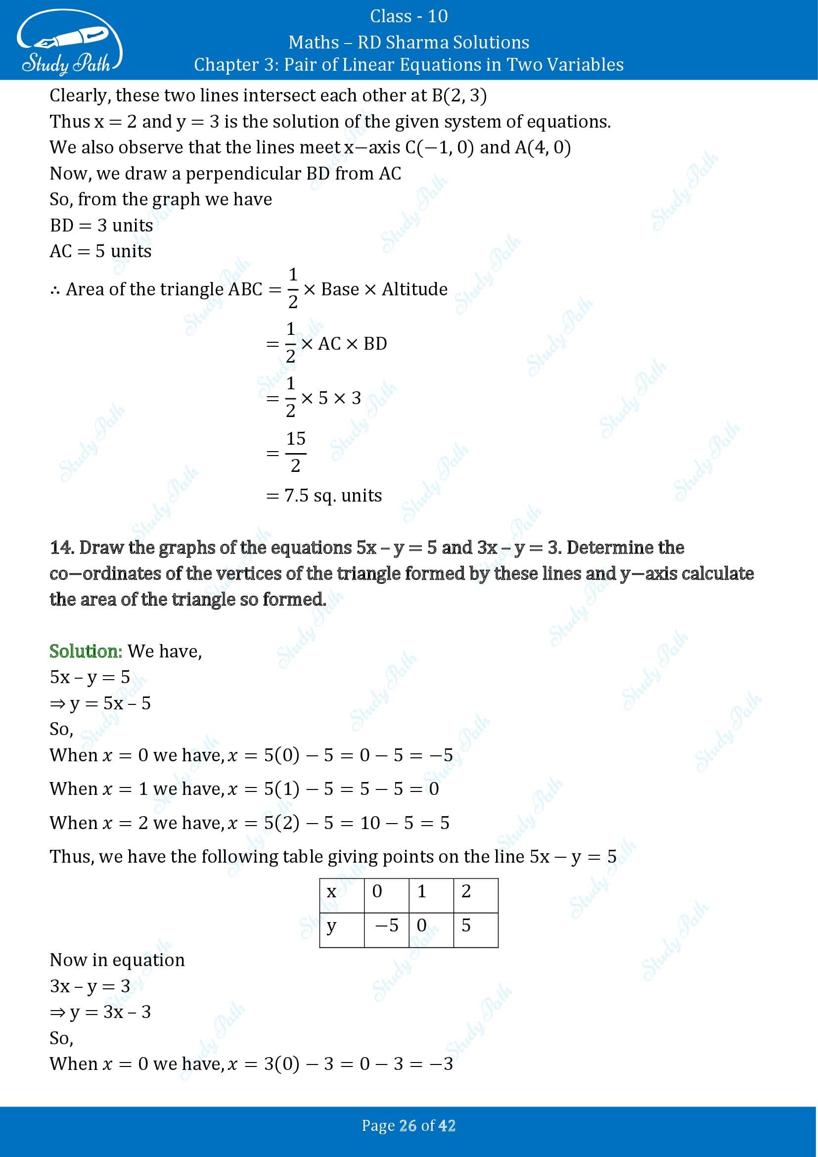 RD Sharma Solutions Class 10 Chapter 3 Pair of Linear Equations in Two Variables Exercise 3.2 00026