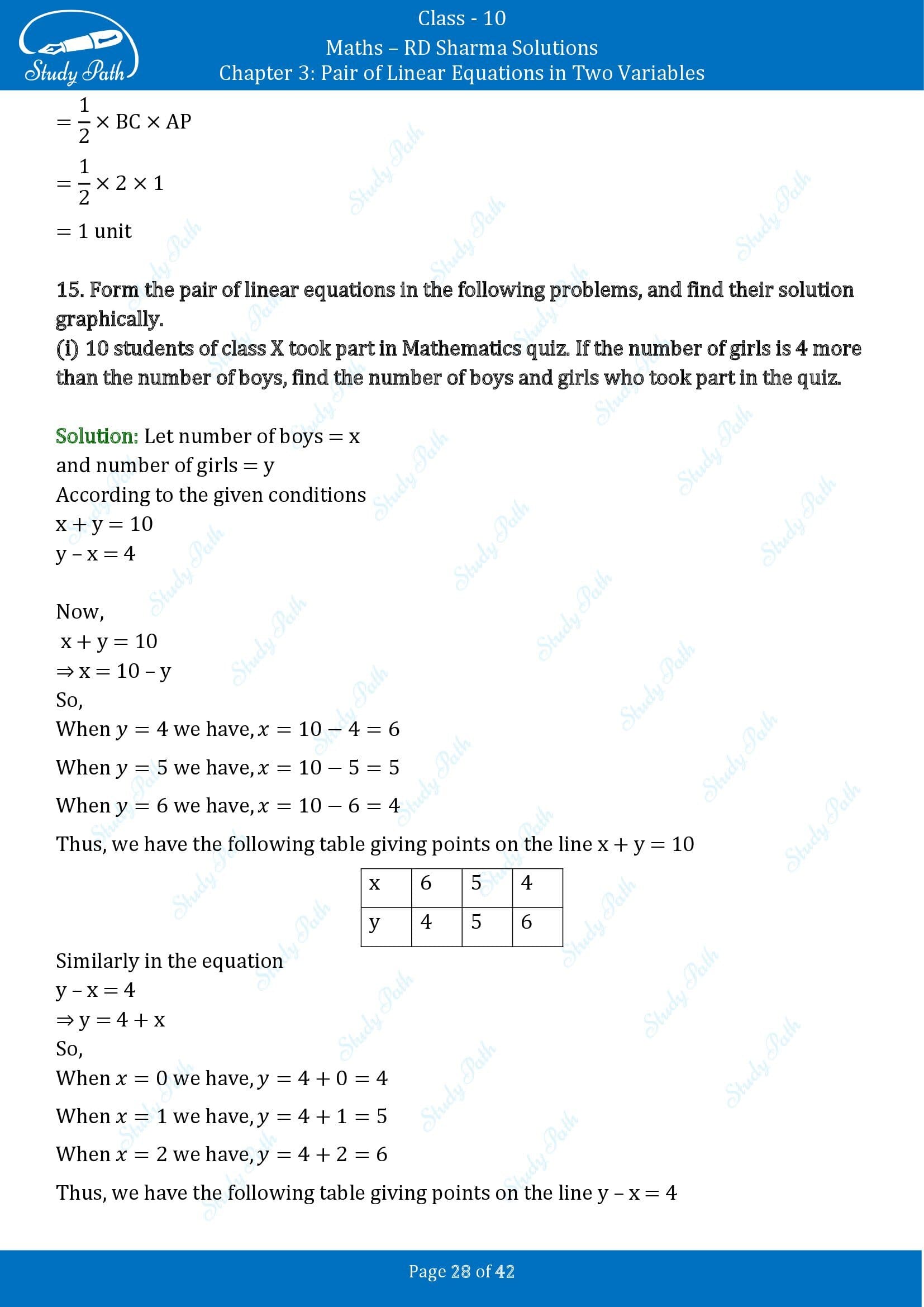 RD Sharma Solutions Class 10 Chapter 3 Pair of Linear Equations in Two Variables Exercise 3.2 00028