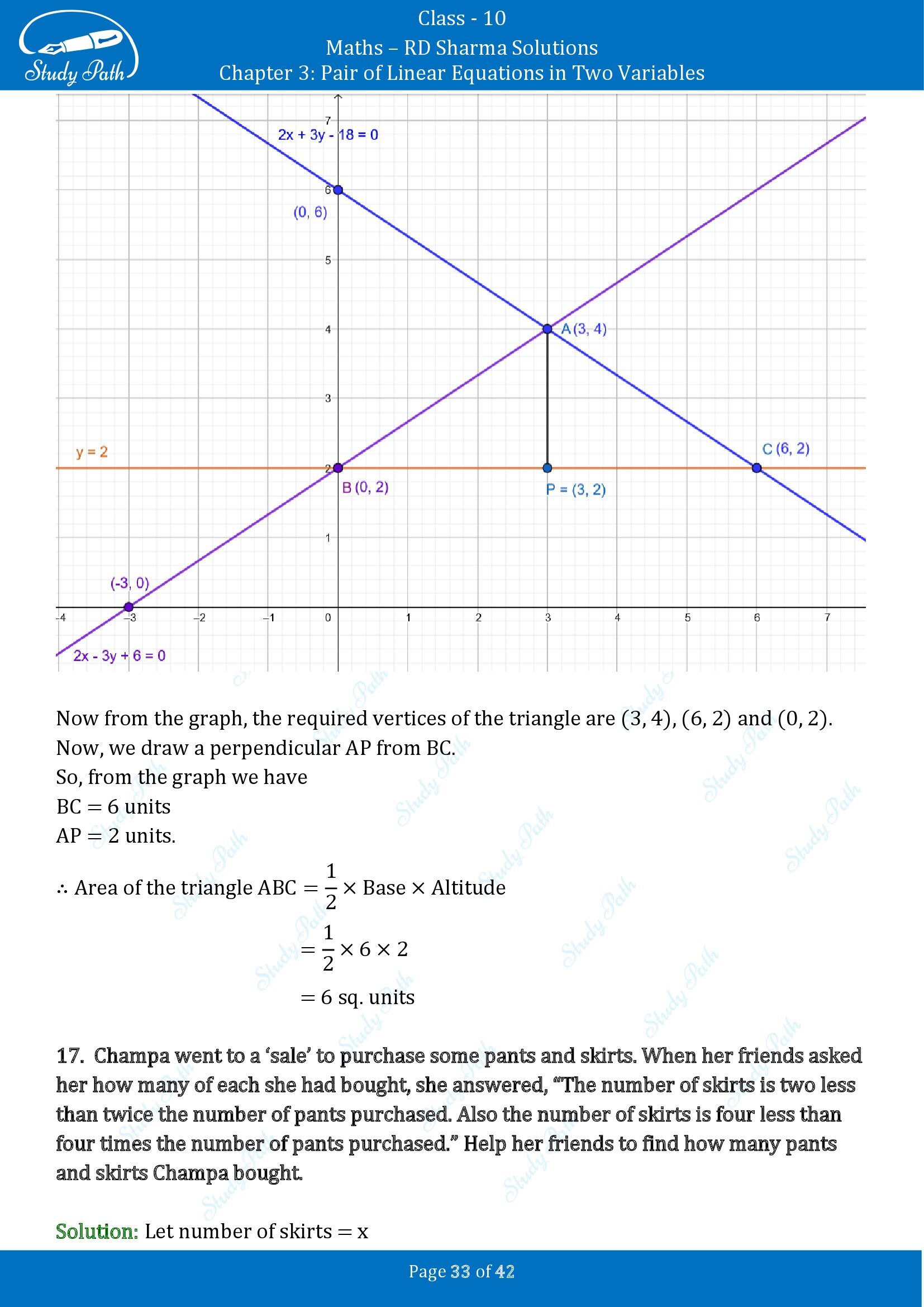 RD Sharma Solutions Class 10 Chapter 3 Pair of Linear Equations in Two Variables Exercise 3.2 00033