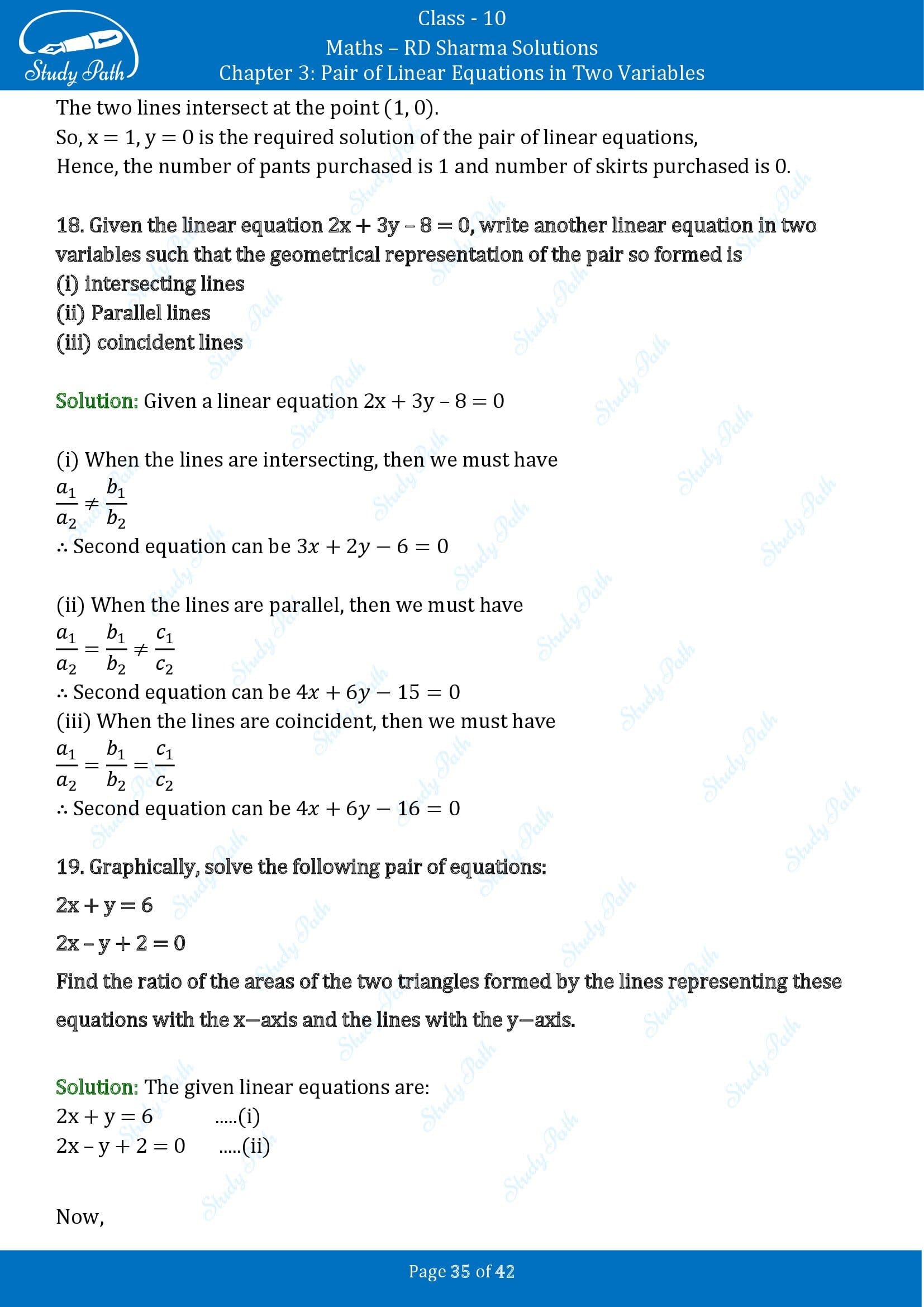 RD Sharma Solutions Class 10 Chapter 3 Pair of Linear Equations in Two Variables Exercise 3.2 00035