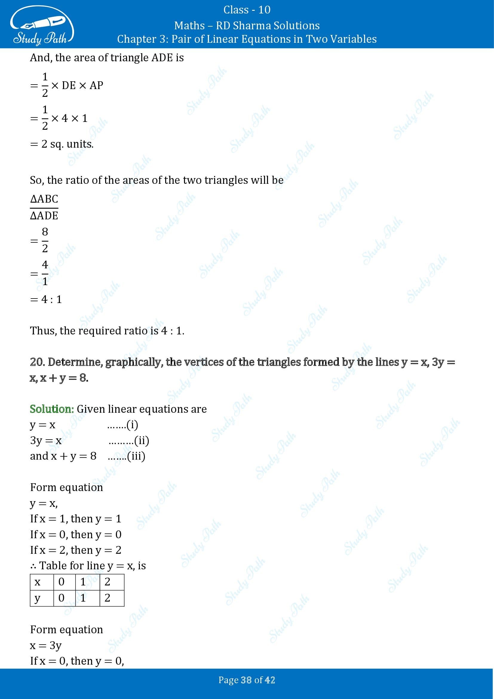 RD Sharma Solutions Class 10 Chapter 3 Pair of Linear Equations in Two Variables Exercise 3.2 00038