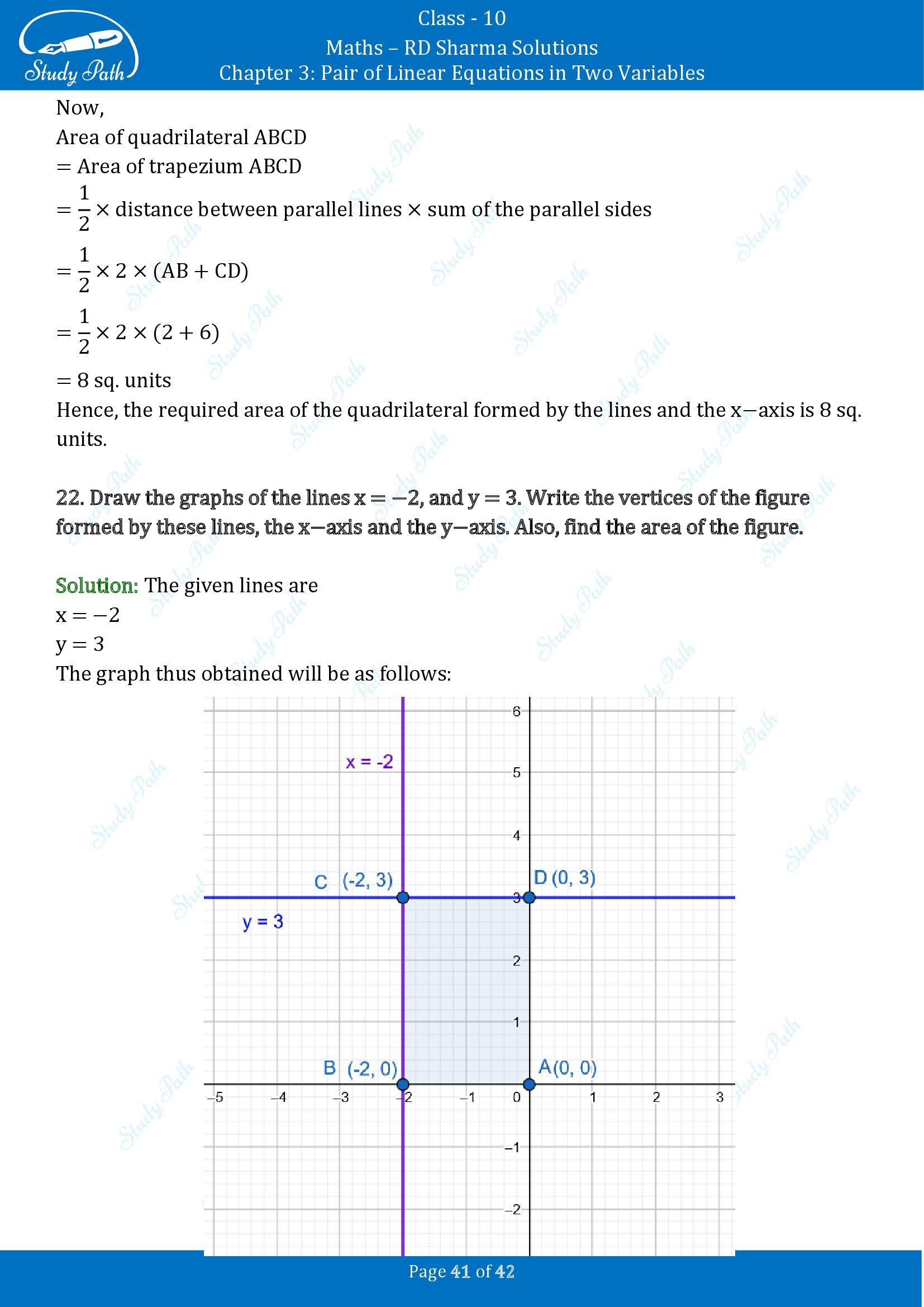 RD Sharma Solutions Class 10 Chapter 3 Pair of Linear Equations in Two Variables Exercise 3.2 00041