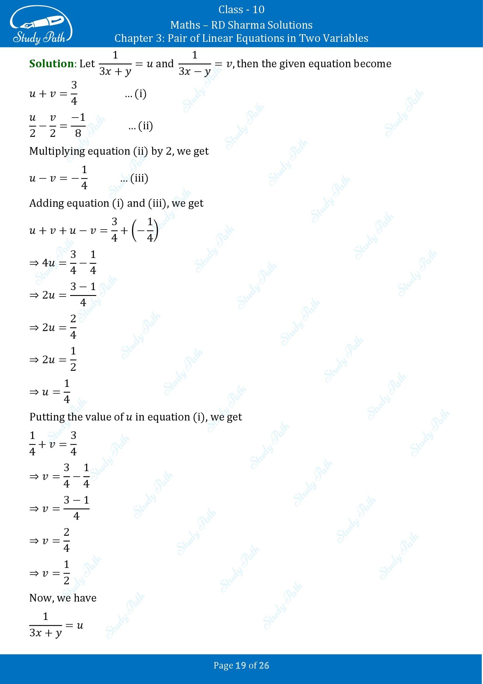 RD Sharma Solutions Class 10 Chapter 3 Pair of Linear Equations in Two Variables Exercise 3.3 00019